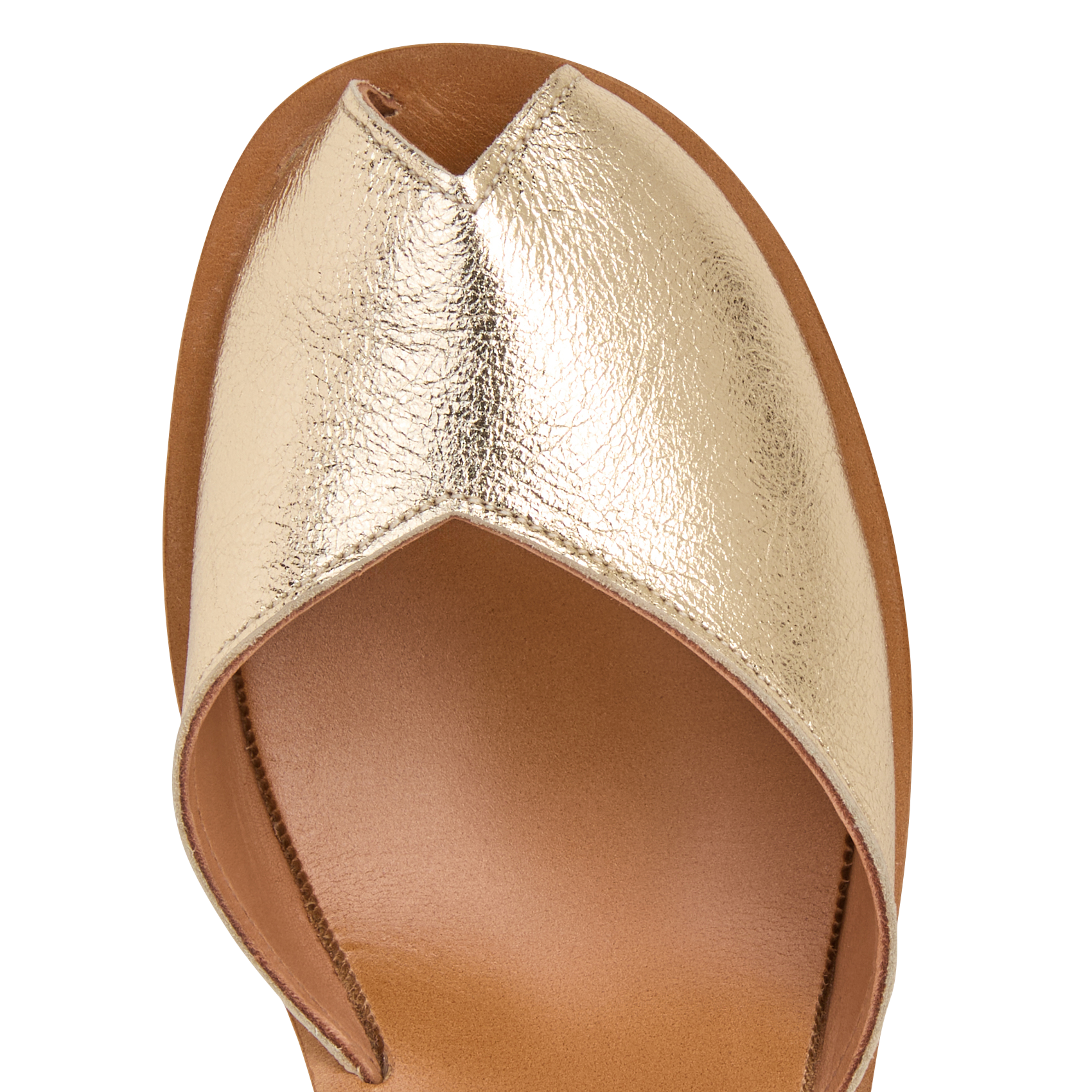 High wedge leather sandals K JACQUES Golden