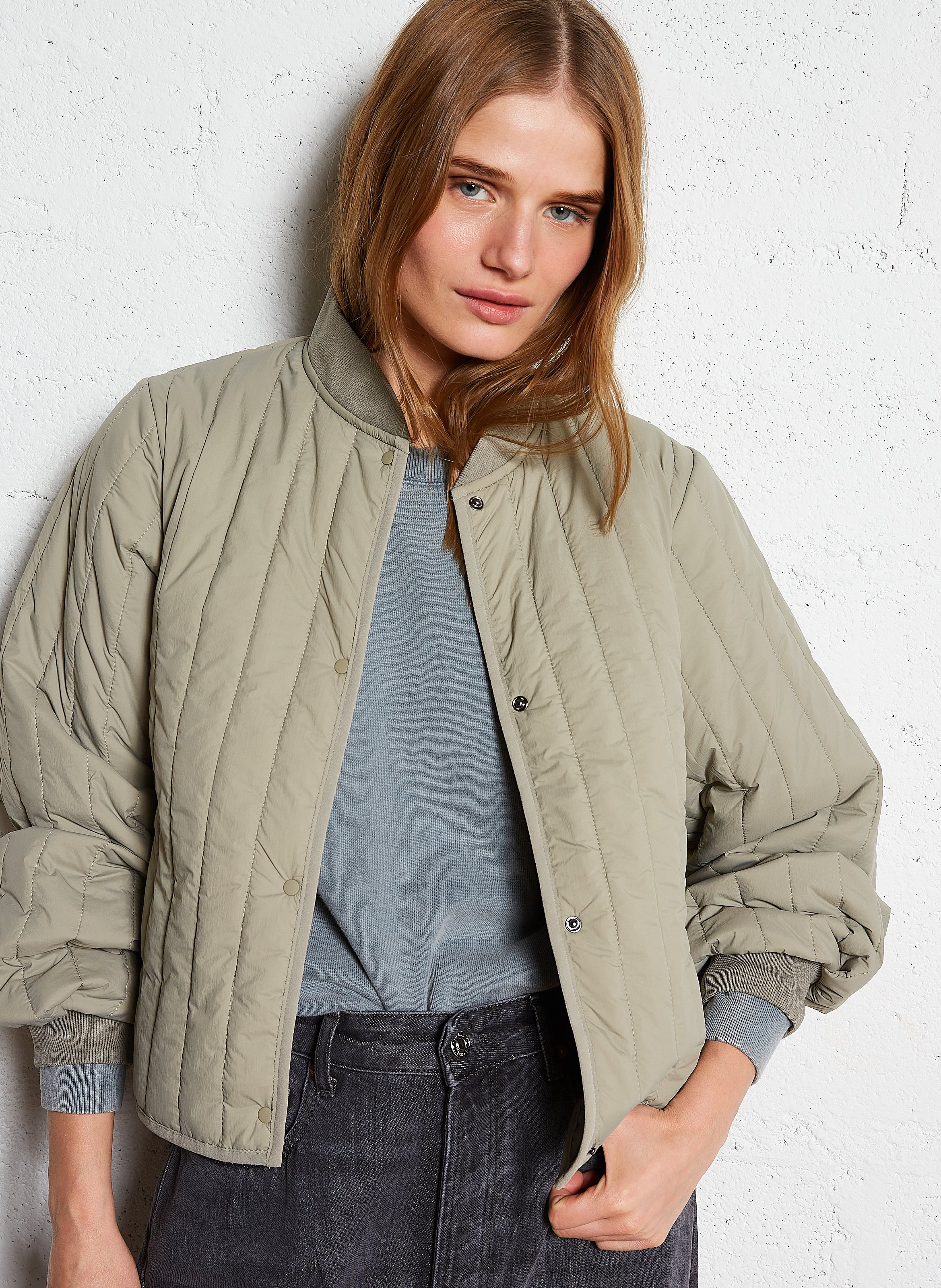 Quilted straight jacket RAINS Green
