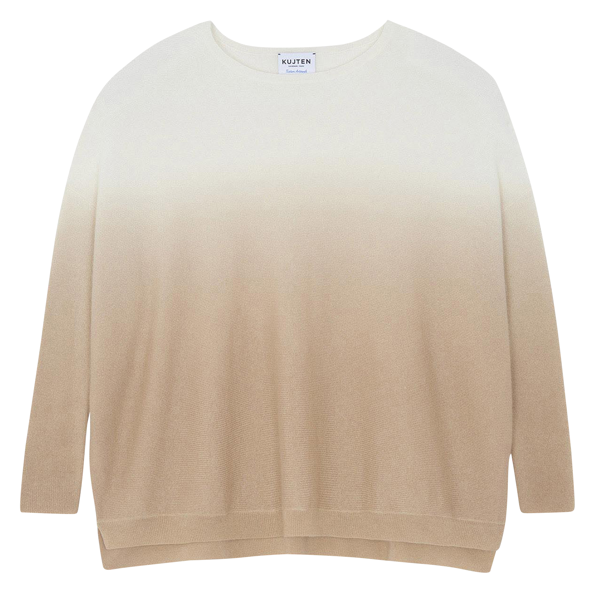 Oversized kasjmier trui met print KUJTEN Beige