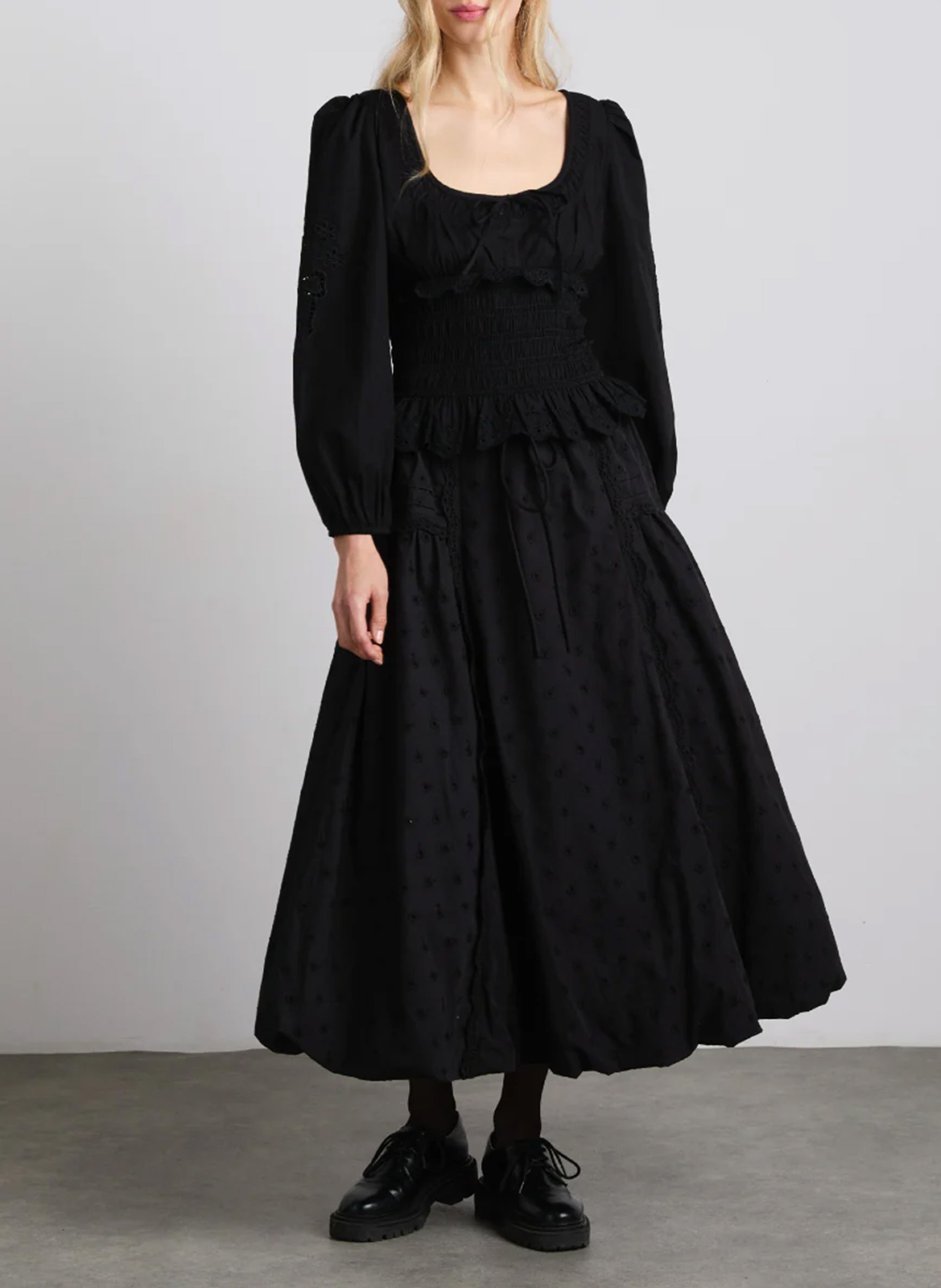 Ruched Long Sleeve Top DAMSON MADDER Black