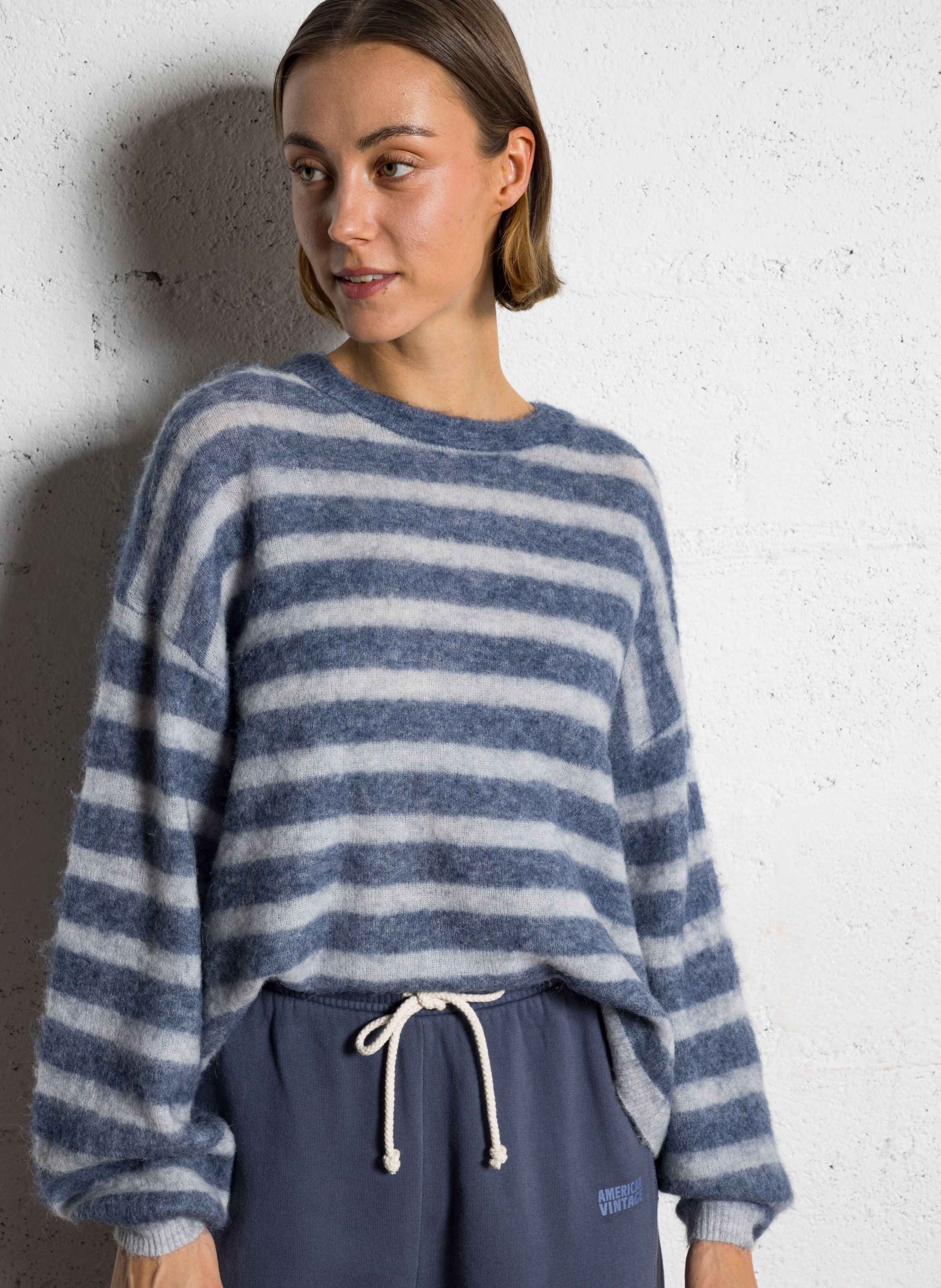 Gerader Pullover aus Alpakamischung AMERICAN VINTAGE Grau