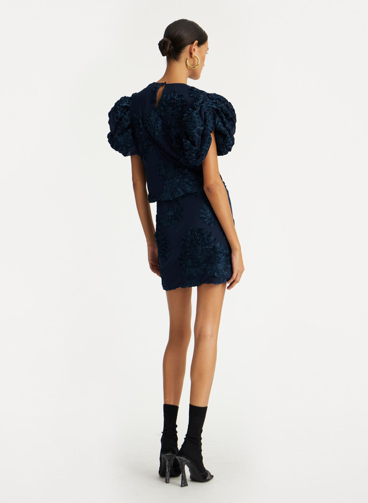 Short skirt in 3D knit ROTATE Blue