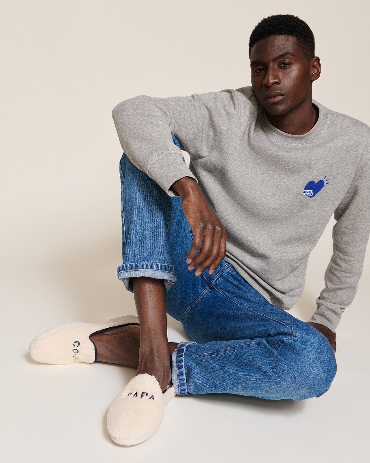 The "we are family" organic cotton sweatshirt EMOI EMOI Grey