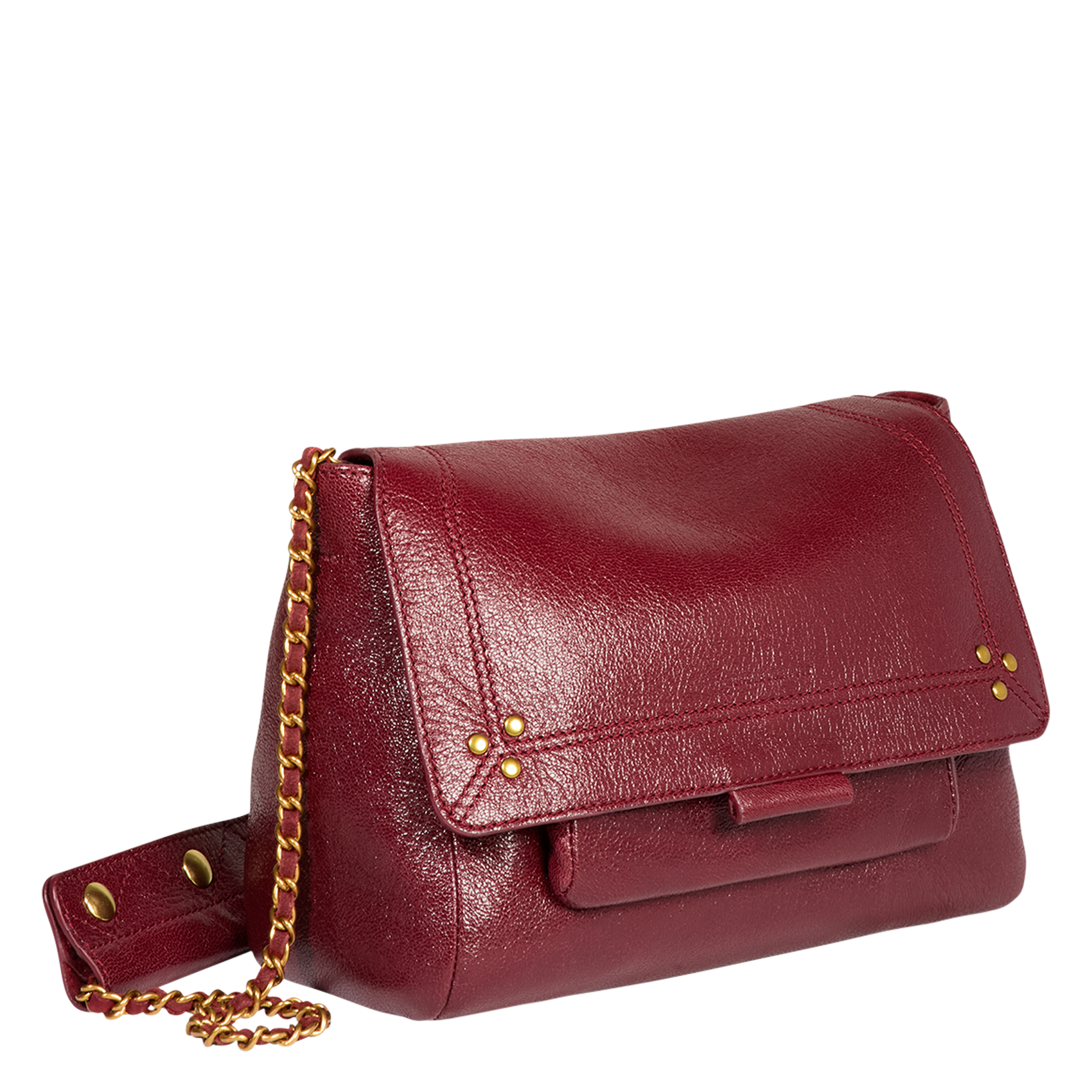 Leather messenger bag JEROME DREYFUSS Red