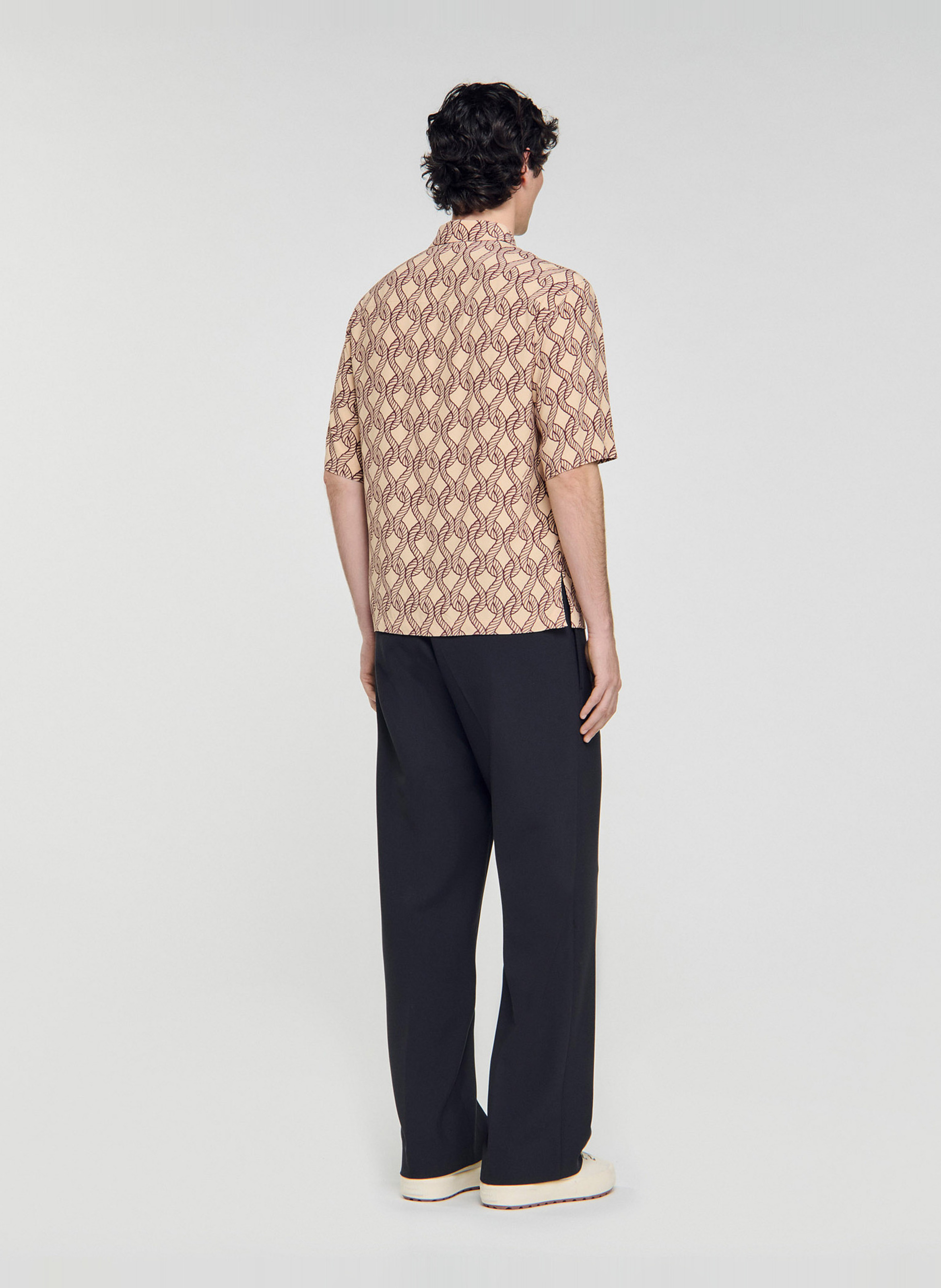 Chemise col classique imprimée SANDRO Beige