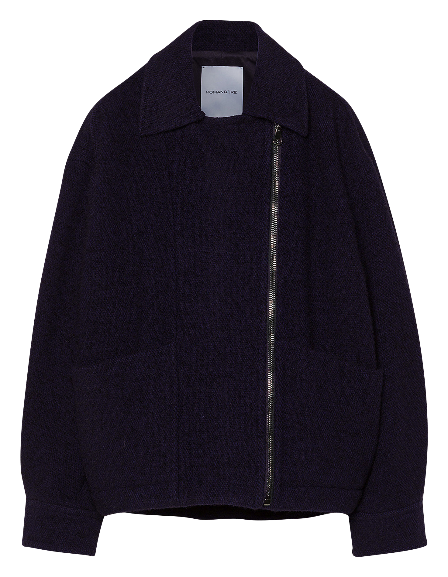 Veste oversize col classique en laine mélangée POMANDERE Bleu