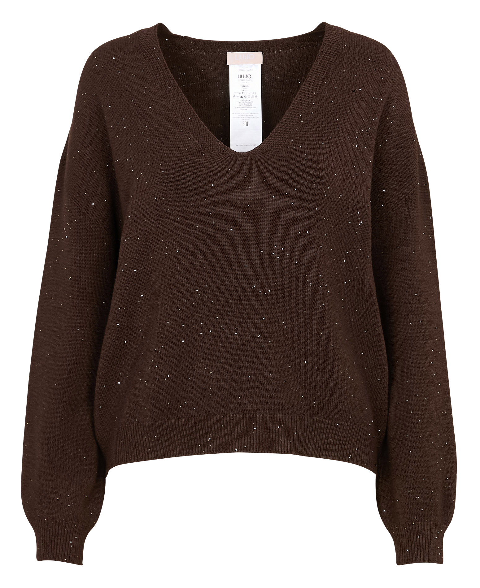 Oversize-Pullover mit V-Ausschnitt LIU JO Braun