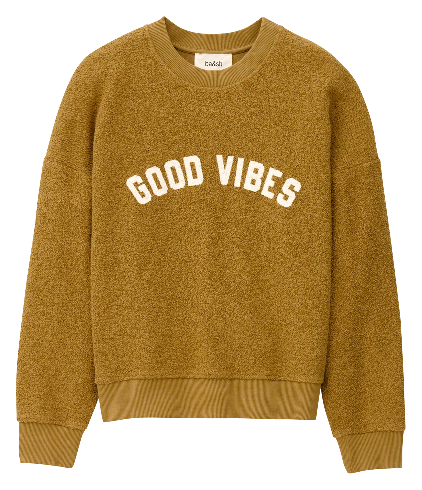 Sweat ample teddy à message BA&SH Marron