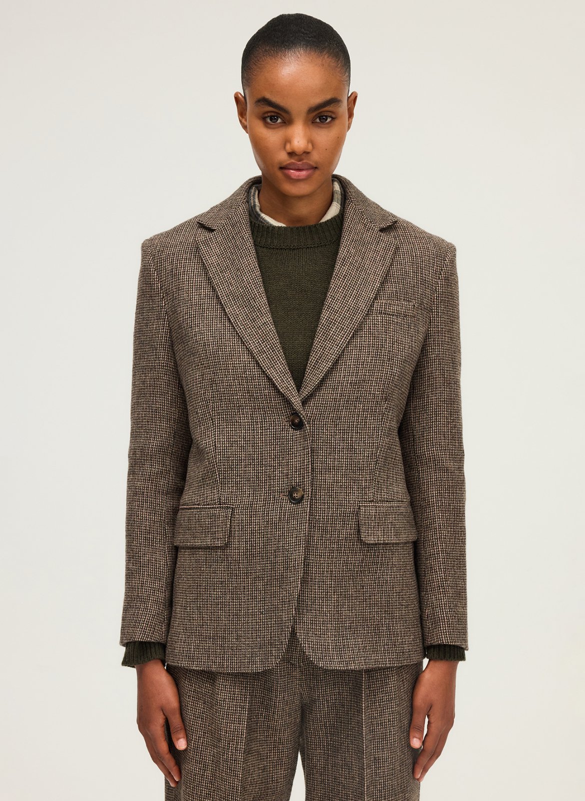 Veste tailleur en laine PABLO Vert