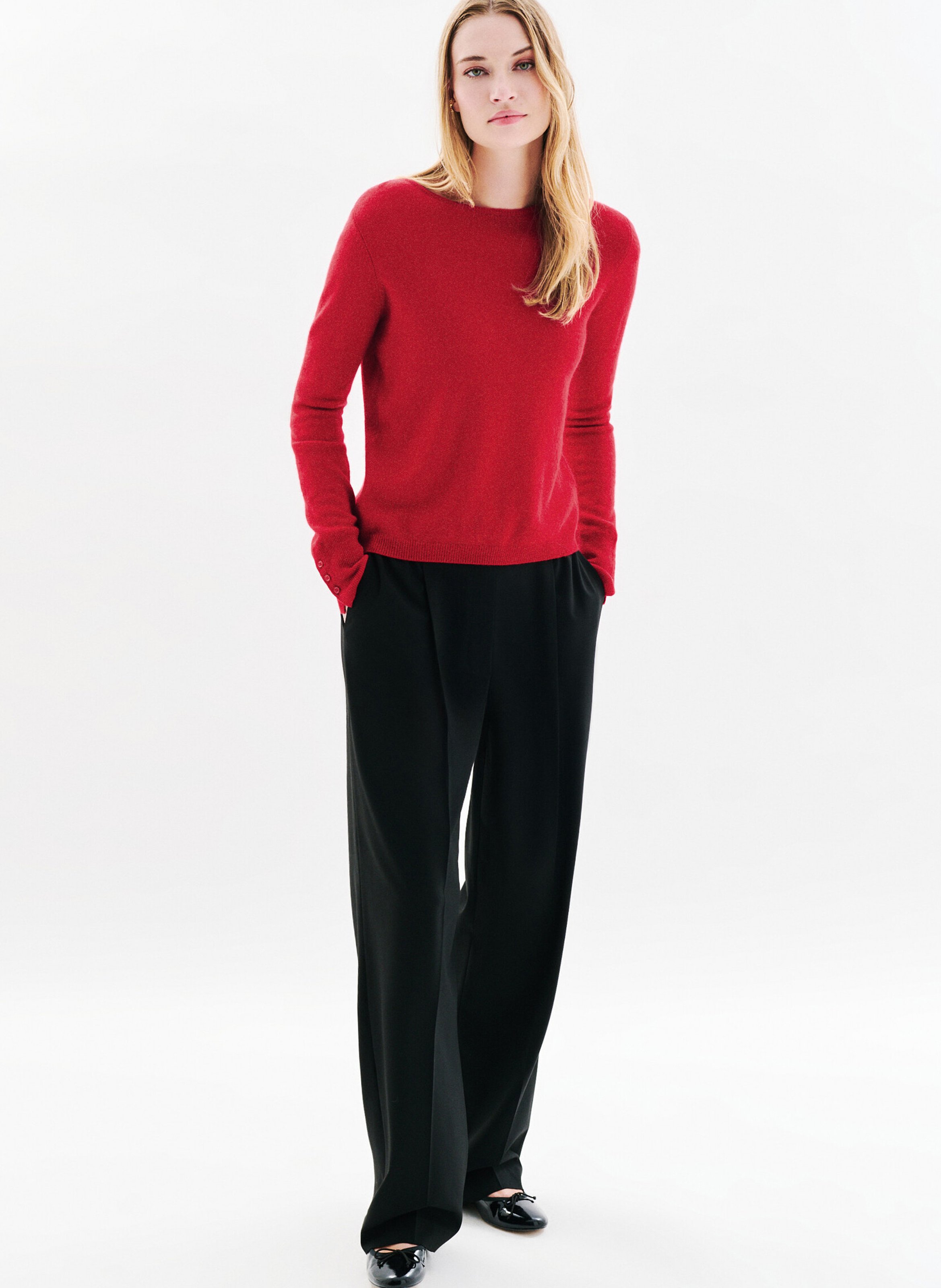 Straight boat-neck sweater CAROLL Red