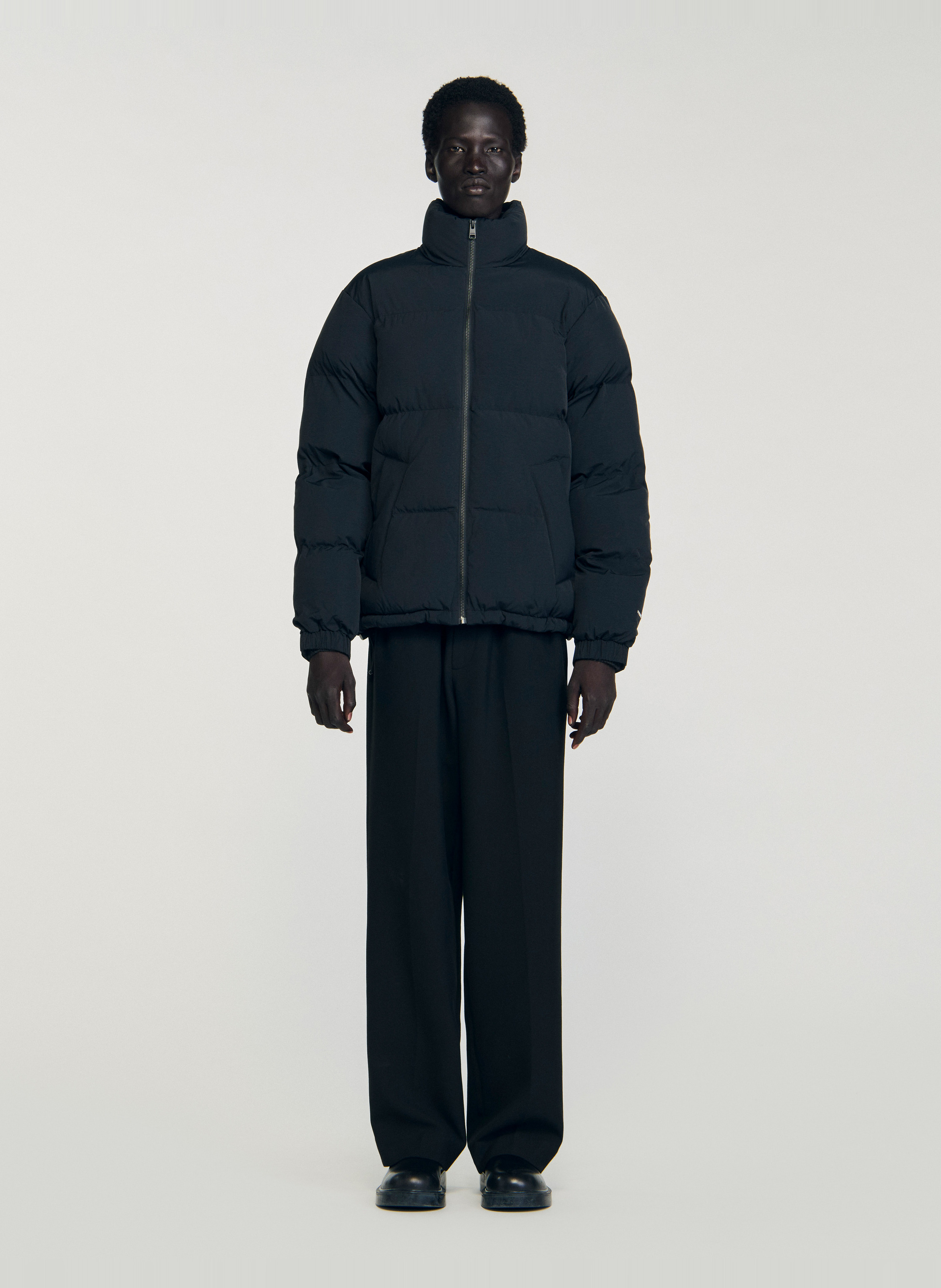 Oversized donsjack met opstaande kraag SANDRO Zwart
