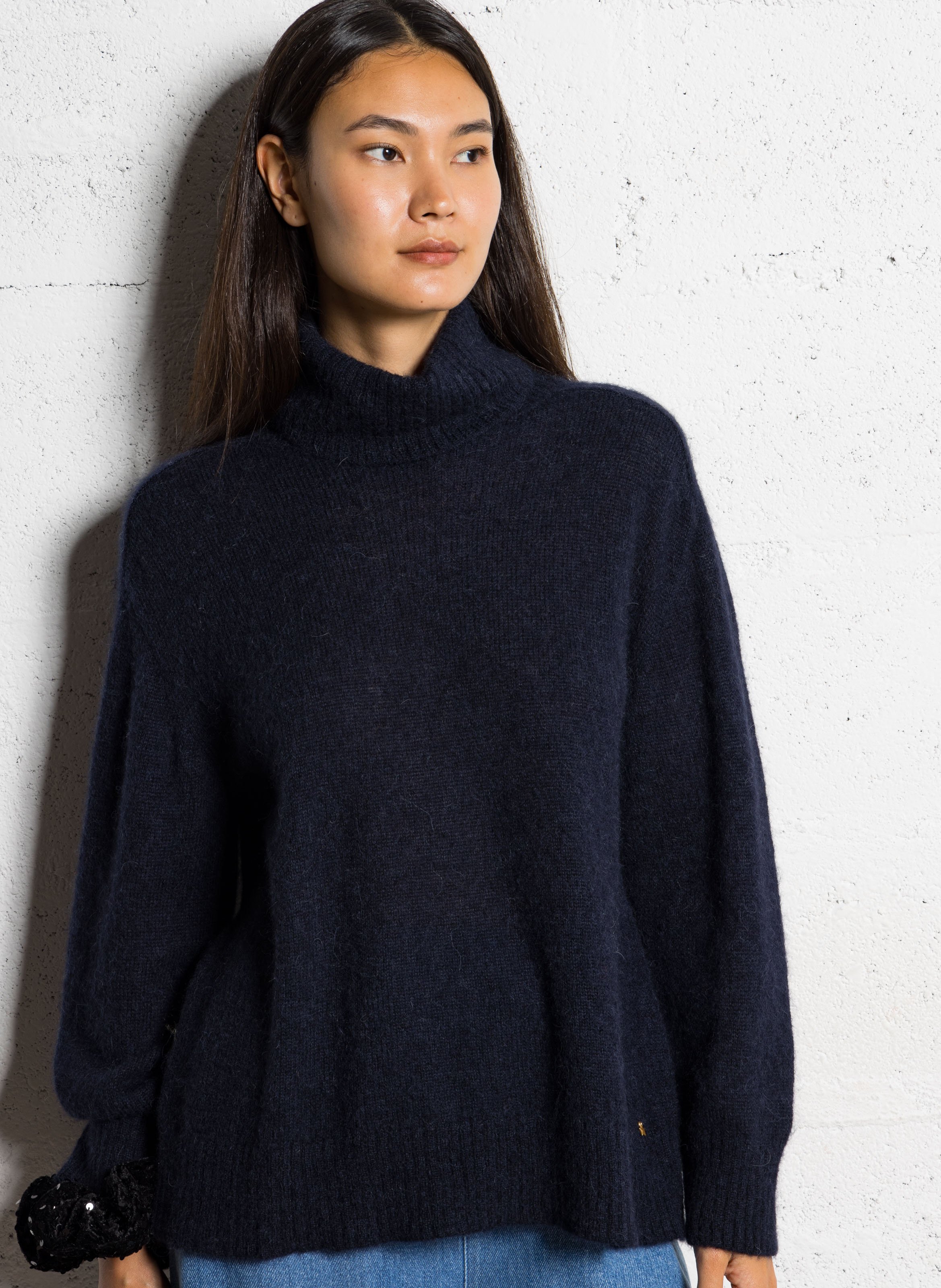 Oversized mixed wool sweater DES PETITS HAUTS Blue