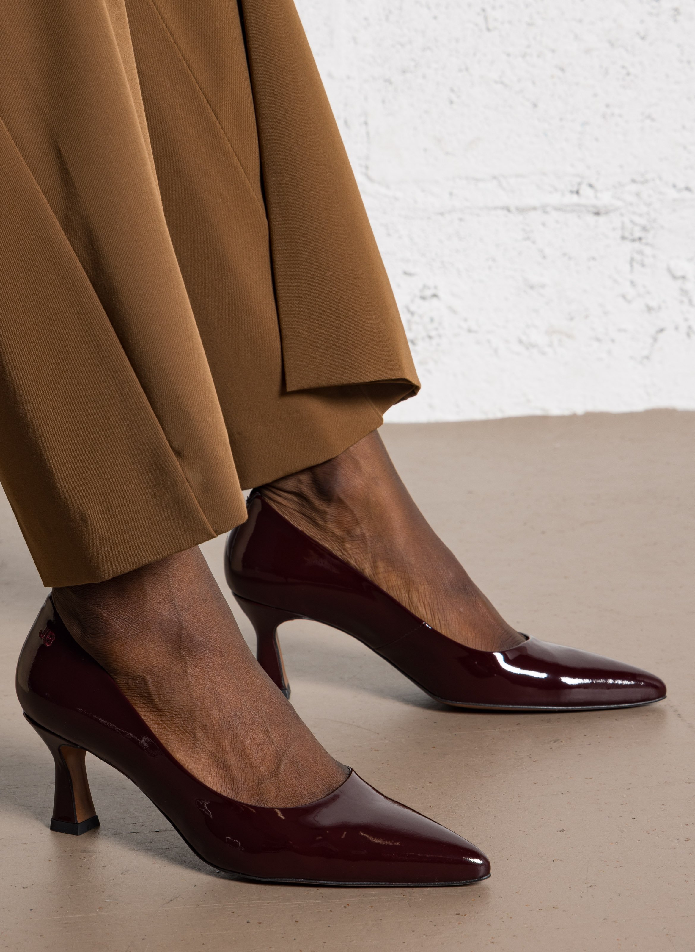 Escarpins en cuir imprimé JB MARTIN Rouge