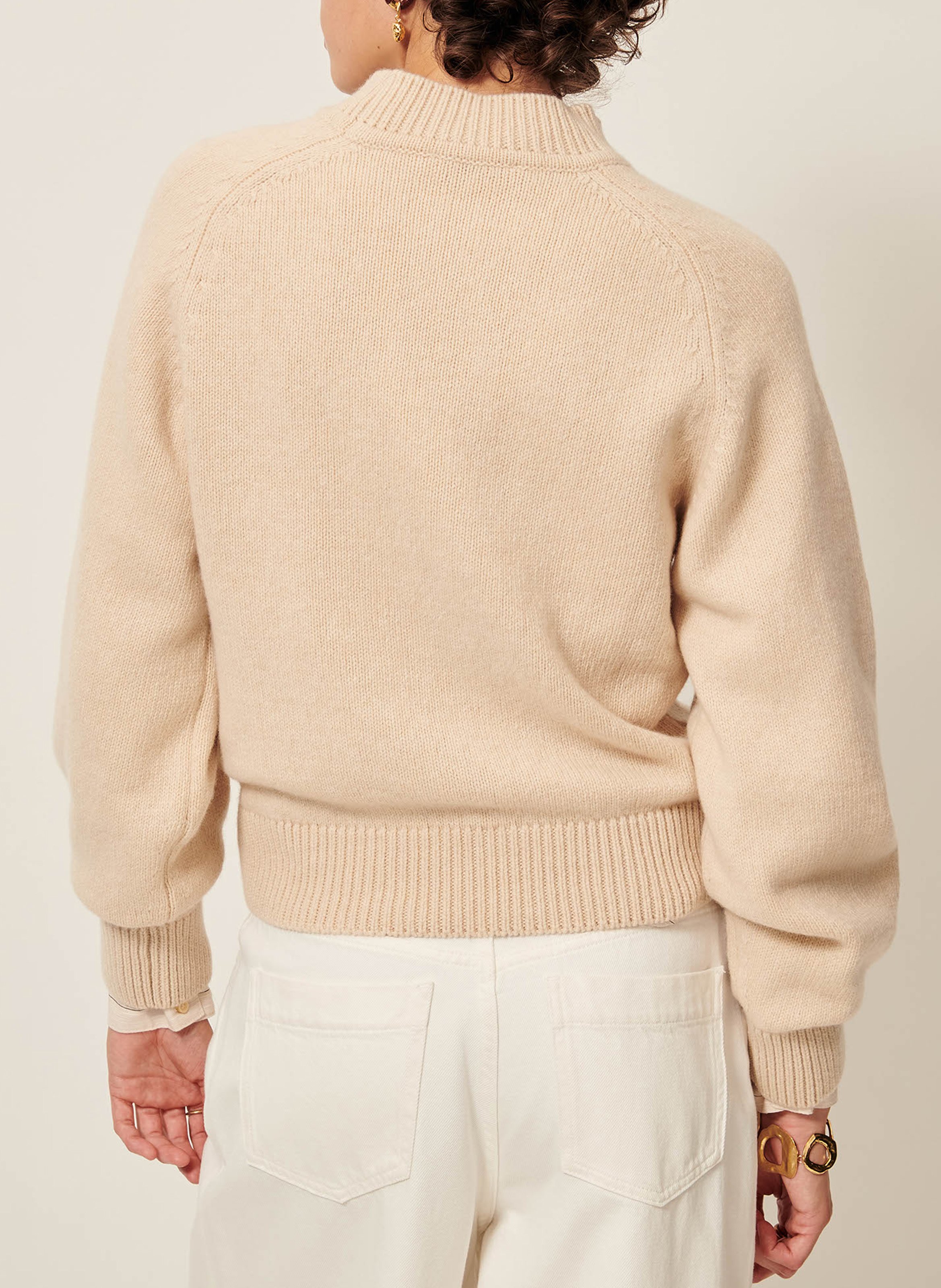 Pull droit en laine mélangée SESSUN Beige