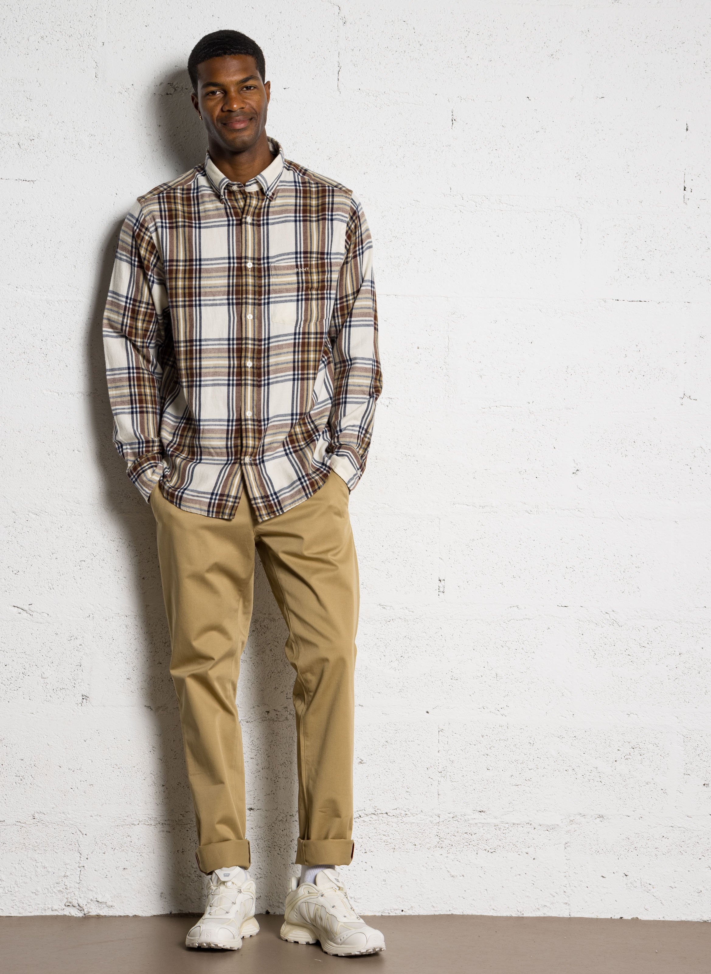 Regular shirt with patterns GANT Beige