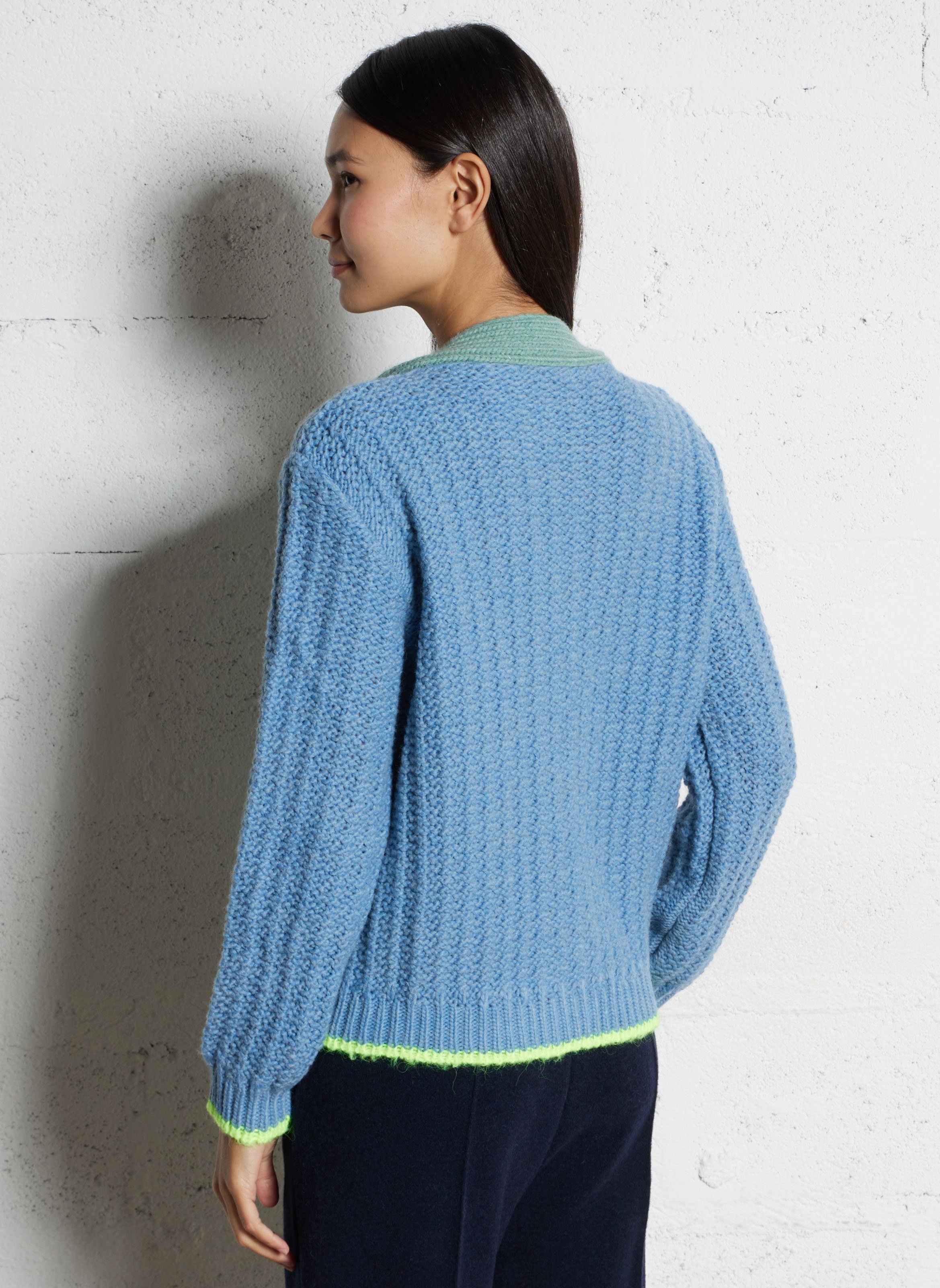 Gilet oversize col rond DR BLOOM Bleu