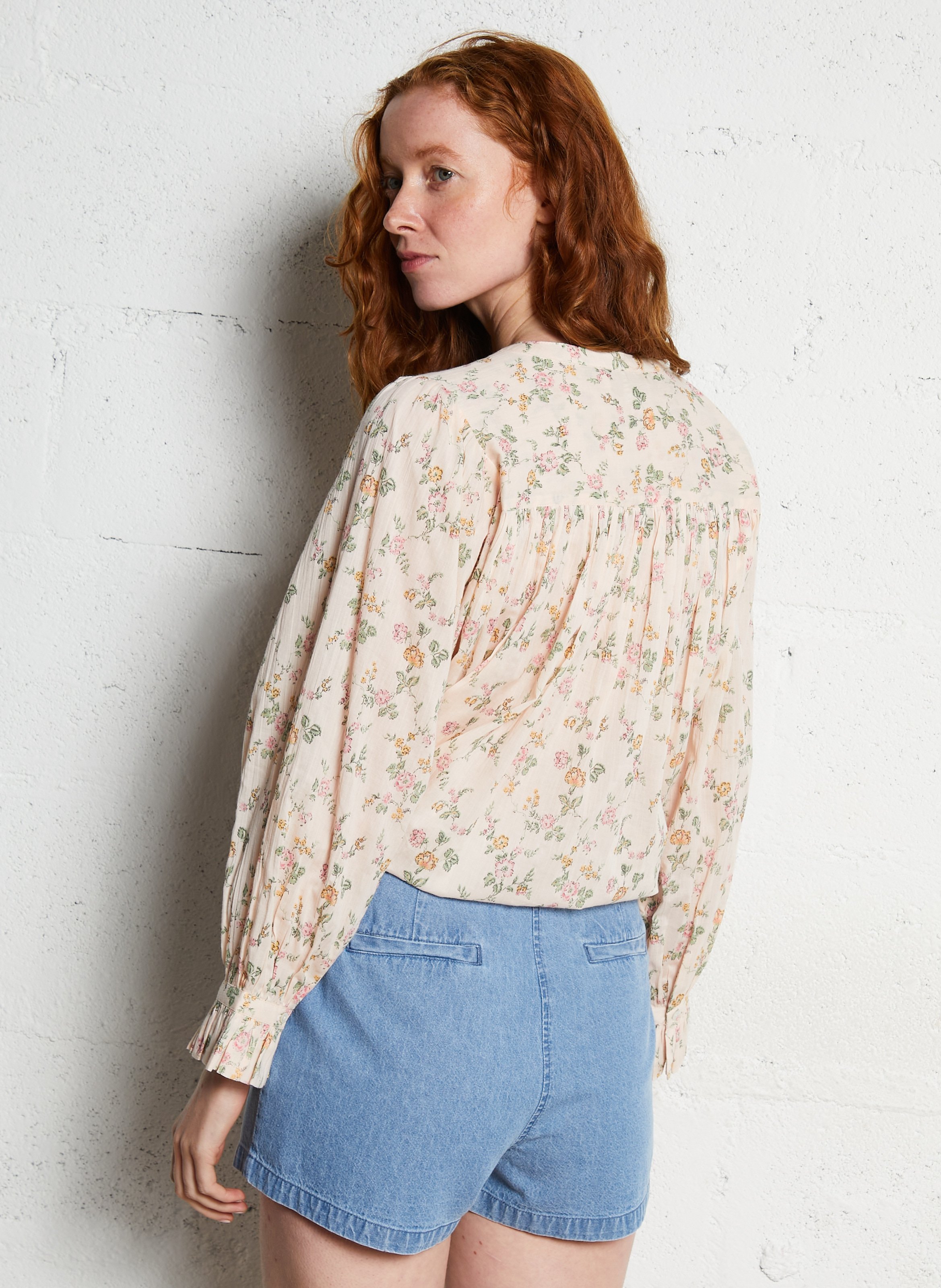 Round-neck organic cotton shirt EMILE ET IDA Red