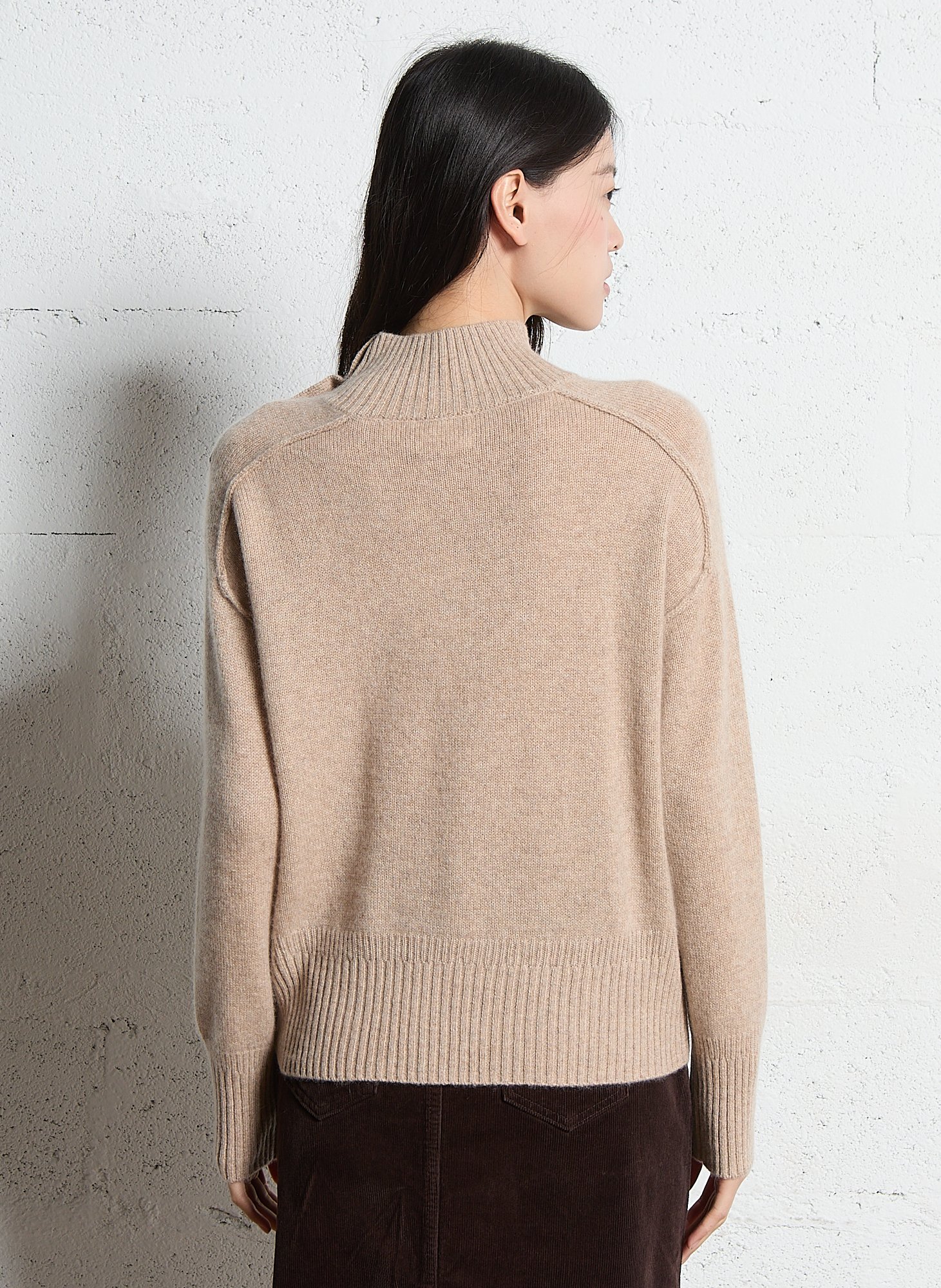 Pull col montant en cachemire MAISON 123 Beige