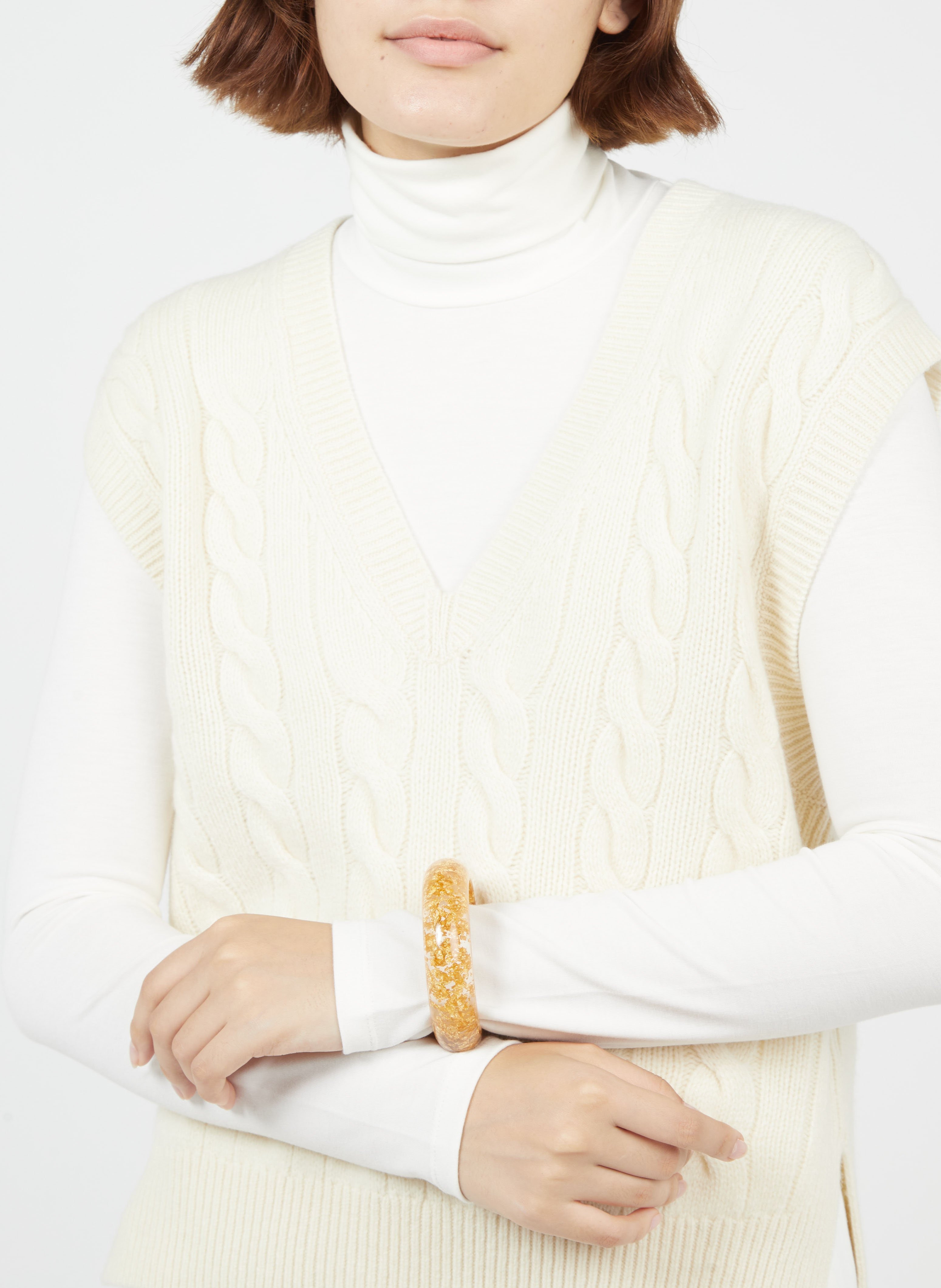 Bracelet large effet marbré FEEKA Jaune