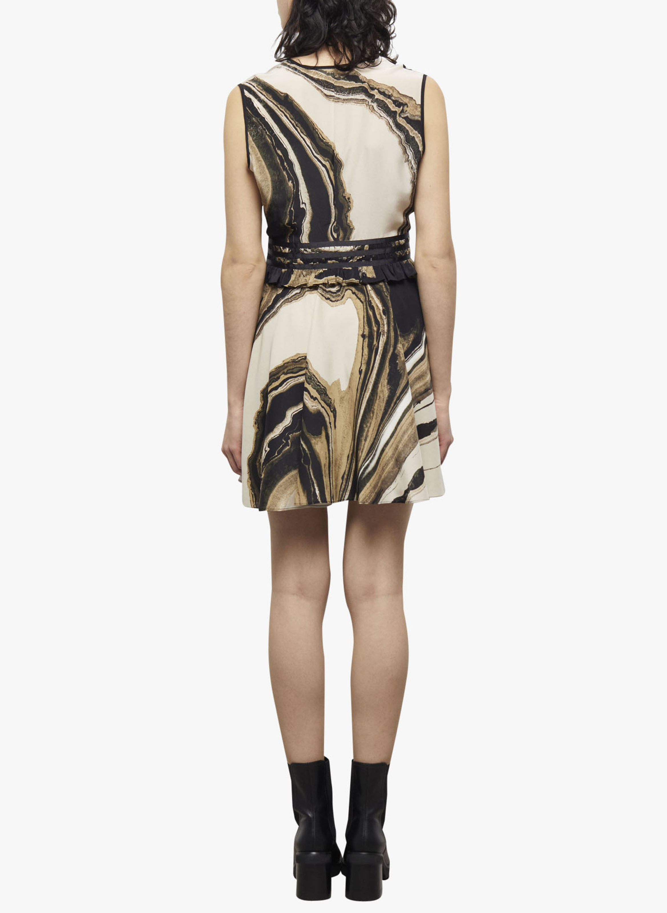 Kurzkleid aus Seide mit Print THE KOOPLES Beige
