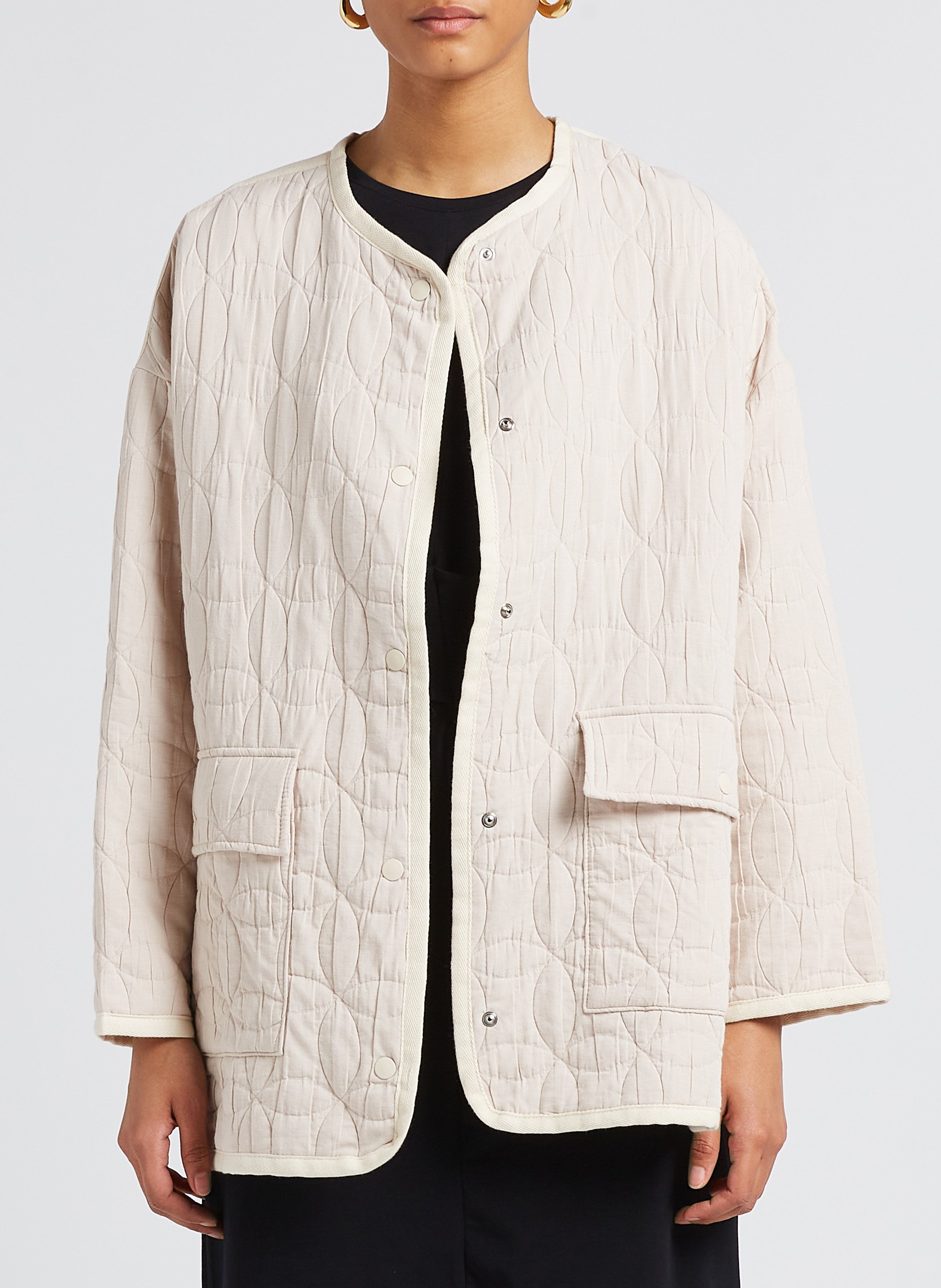 Jacke aus Baumwoll-Mix mit Rundhalskragen RITA ROW Weiss