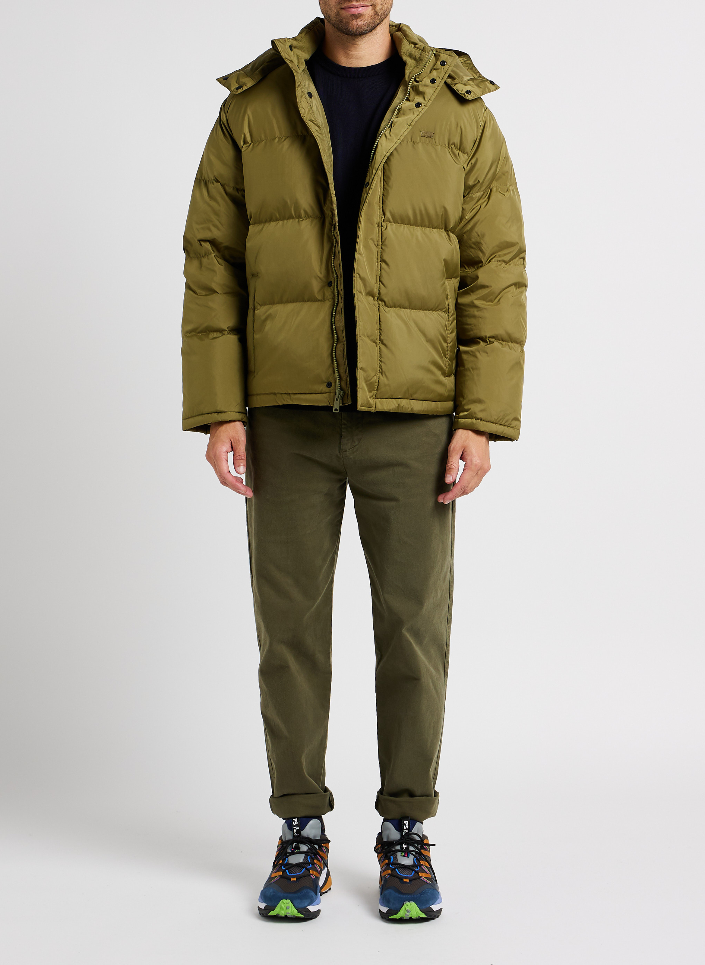 Recht donsjack met afneembare capuchon LEVI'S Groen