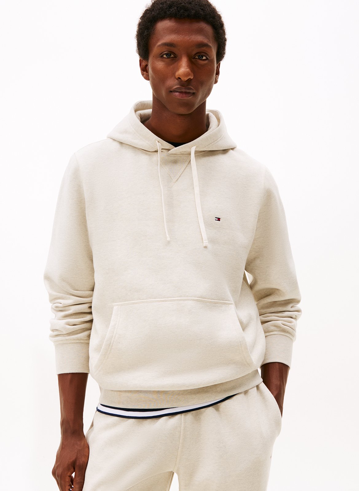 Cotton-blend hooded sweatshirt TOMMY HILFIGER Beige