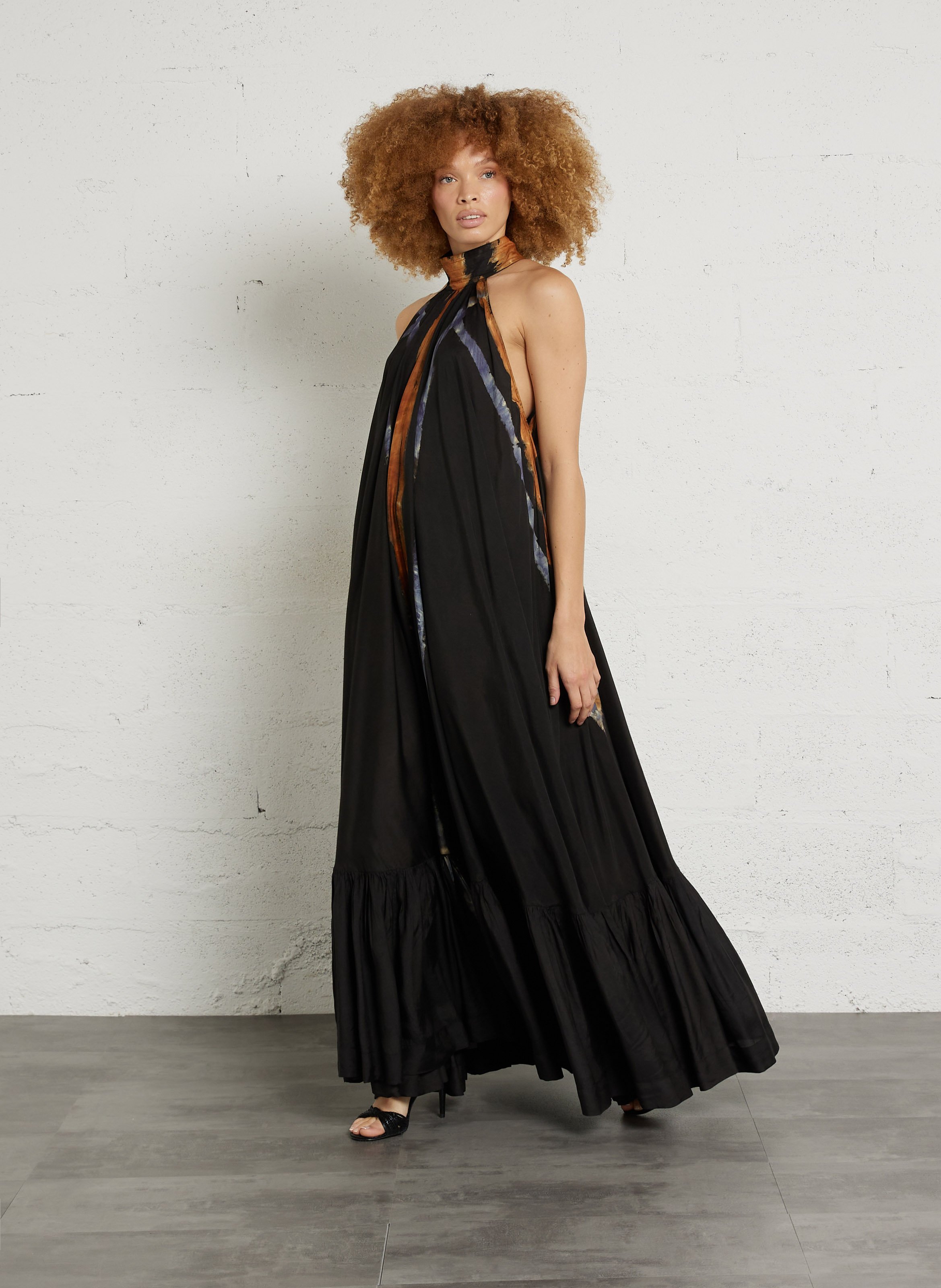 Lange, wijde jurk met print MES DEMOISELLES Veelkleurig