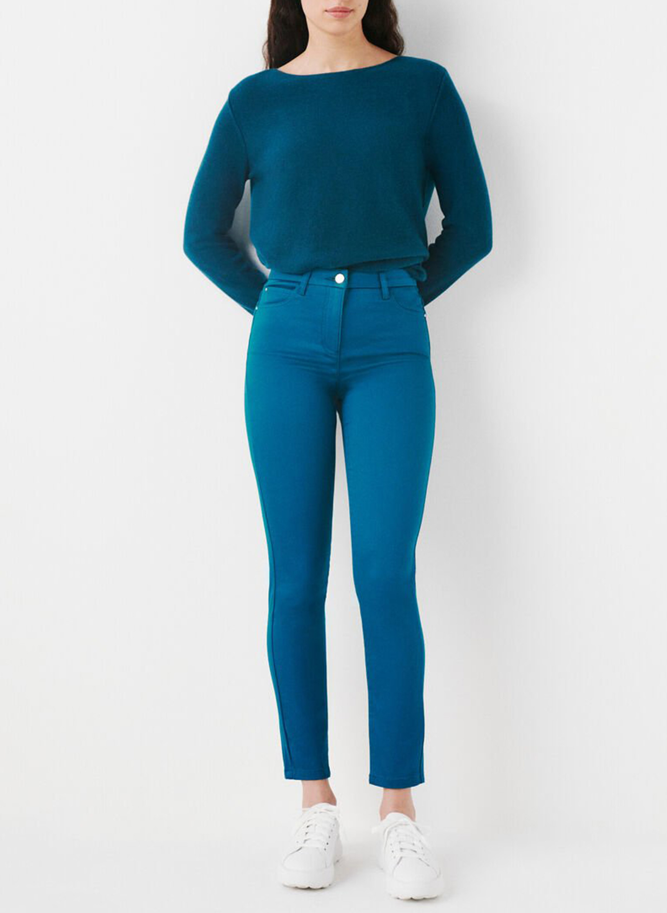 Cotton-mix slim trousers CAROLL Blue