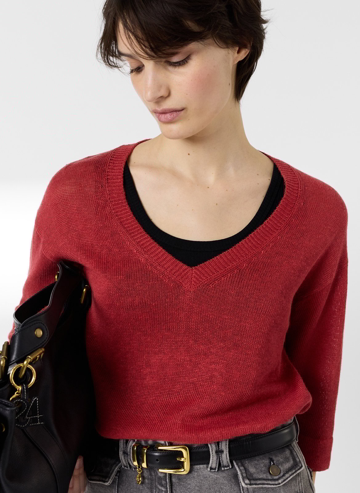 Leinenpullover mit V-Ausschnitt GERARD DAREL