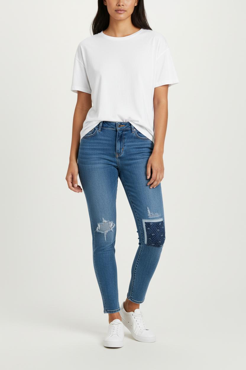 Cropped slim jeans with studs LEVI'S - Seconde main Blue