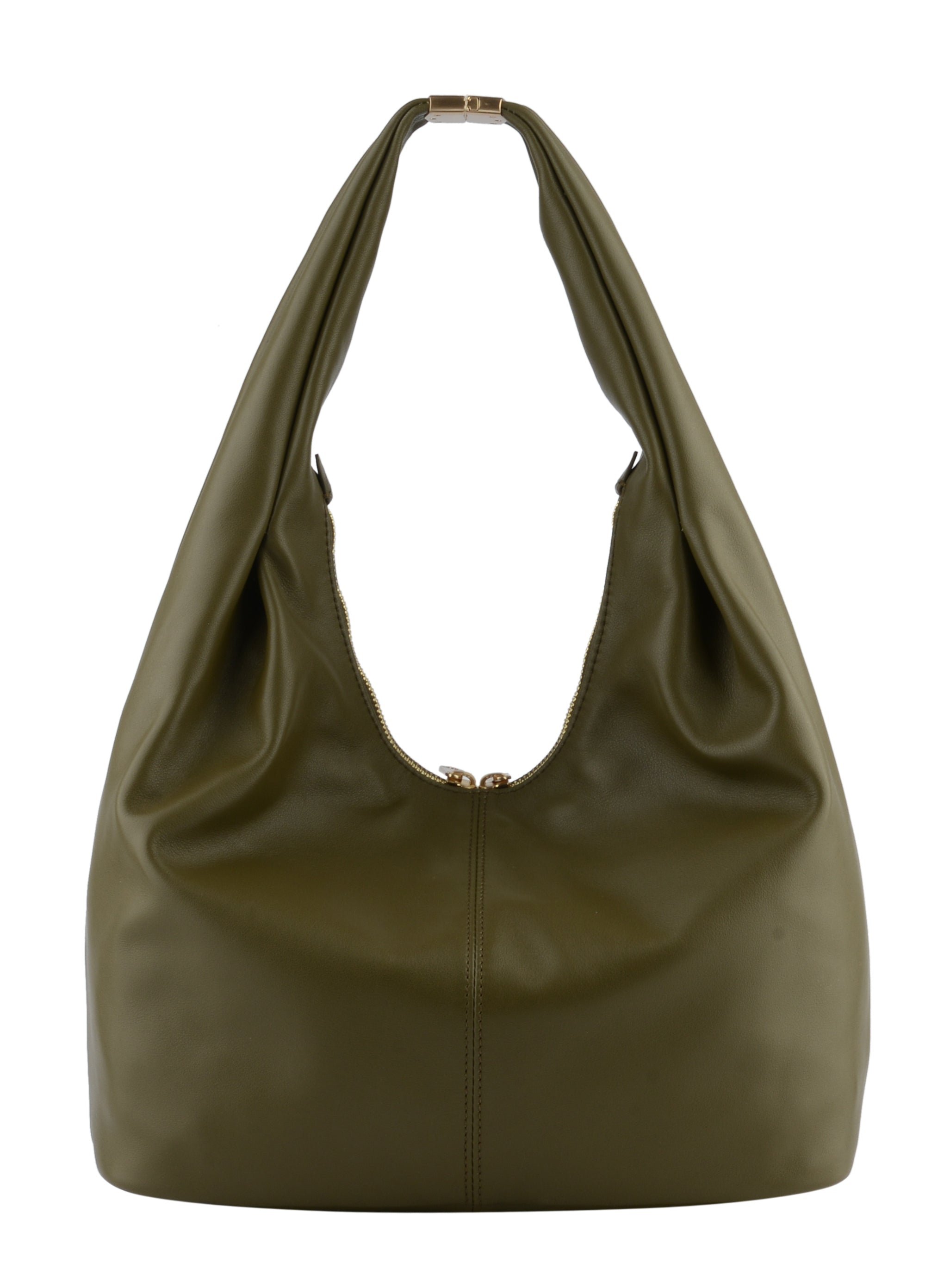Calfskin leather shoulder bag Khaki