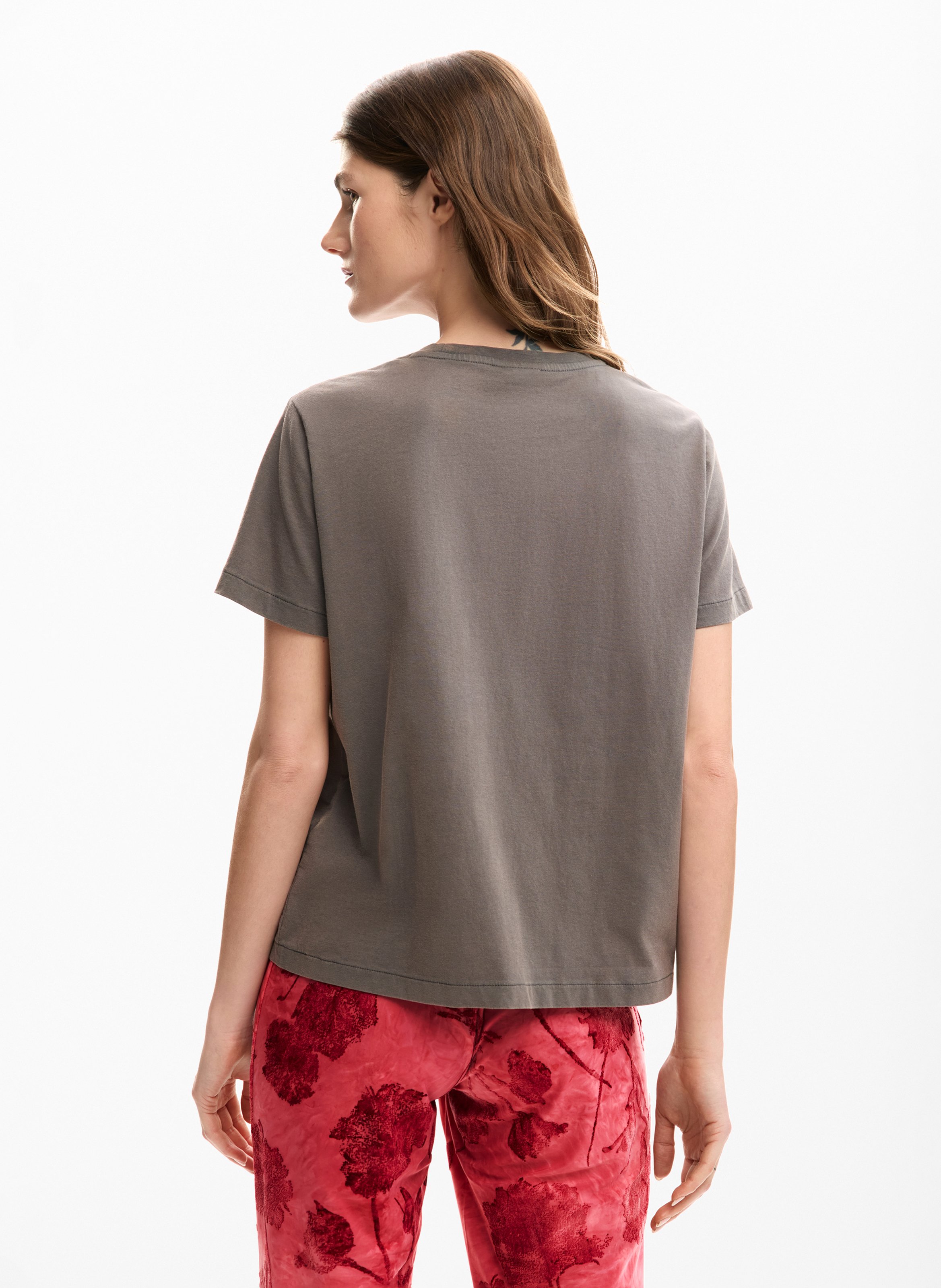 T-shirt met ronde hals van katoen DESIGUAL Zwart