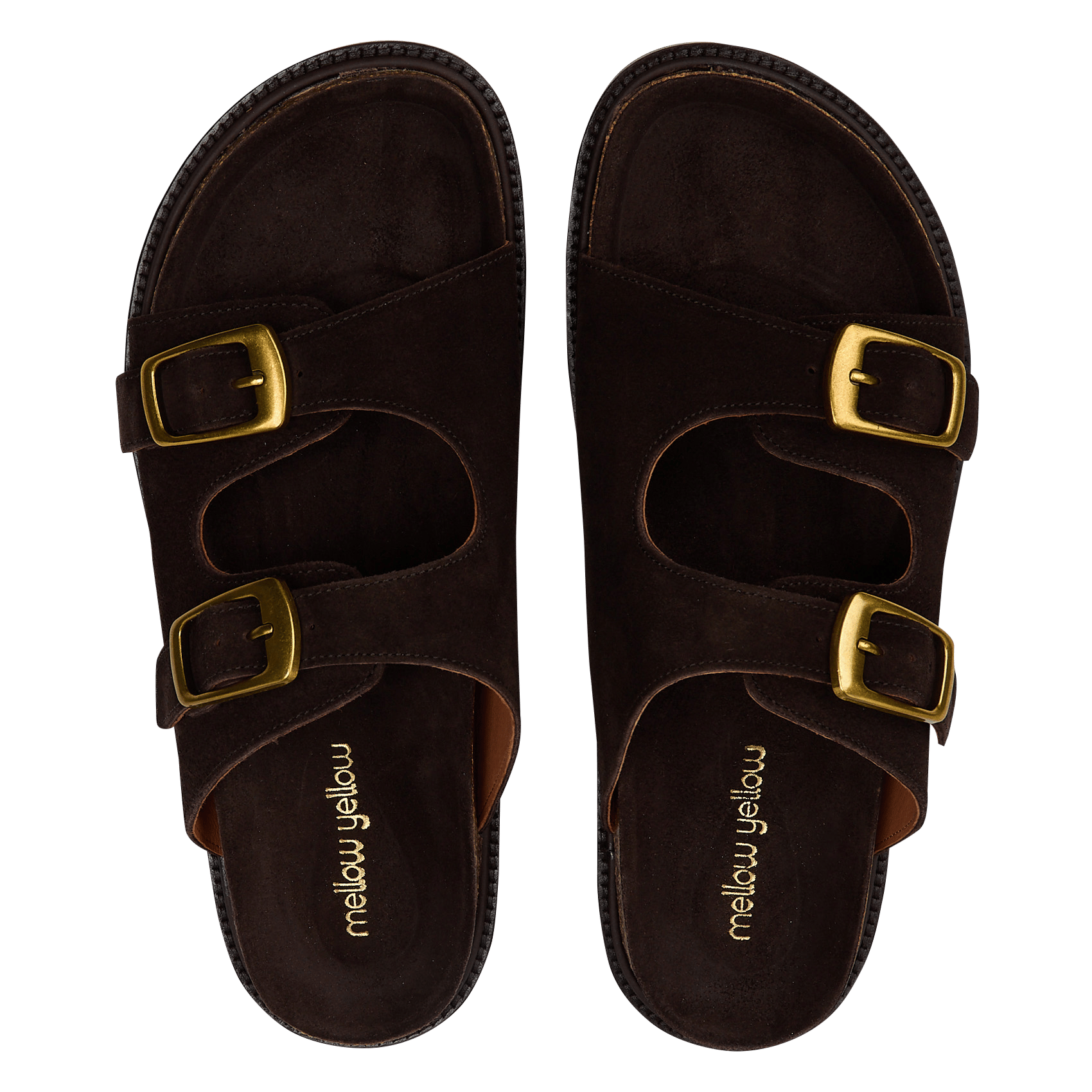 Flat suede mules MELLOW YELLOW Brown