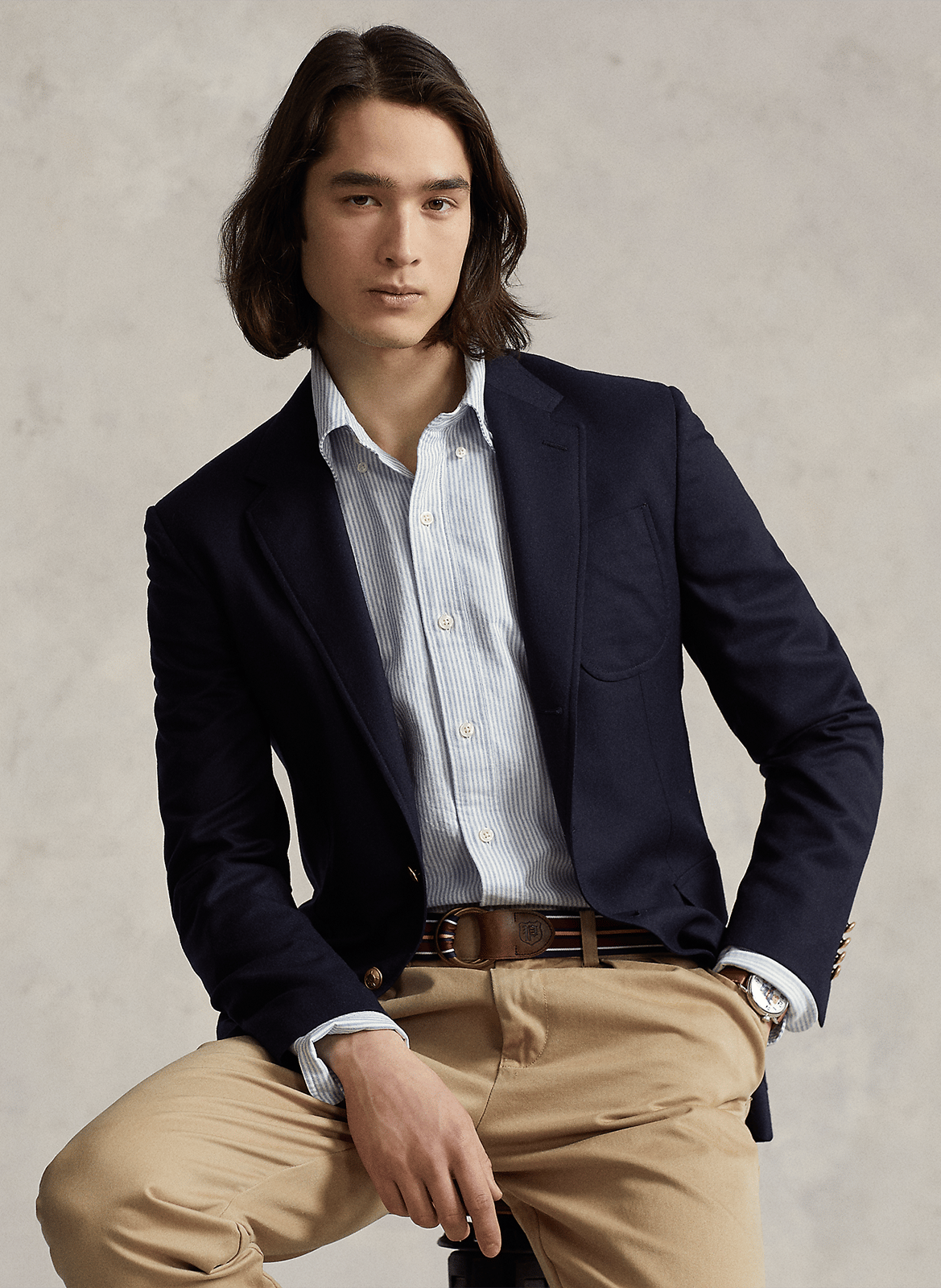 Baumwollhemd mit Button-down-Kragen, Regular Fit POLO RALPH LAUREN Blau