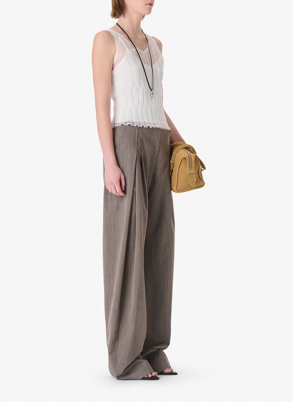 Straight-fit broek van wolmix IRO Bruin