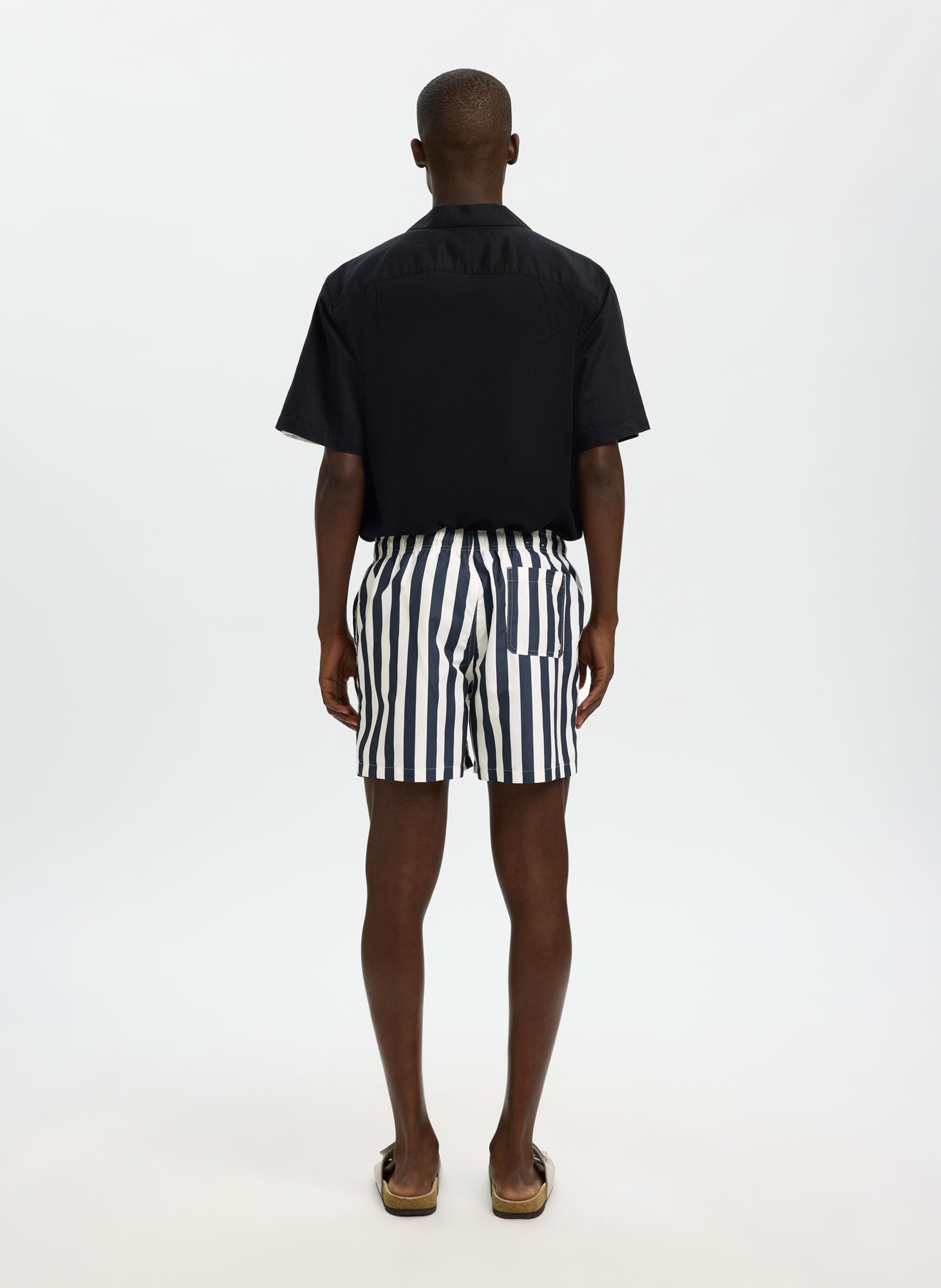 Short à rayures SELECTED Bleu