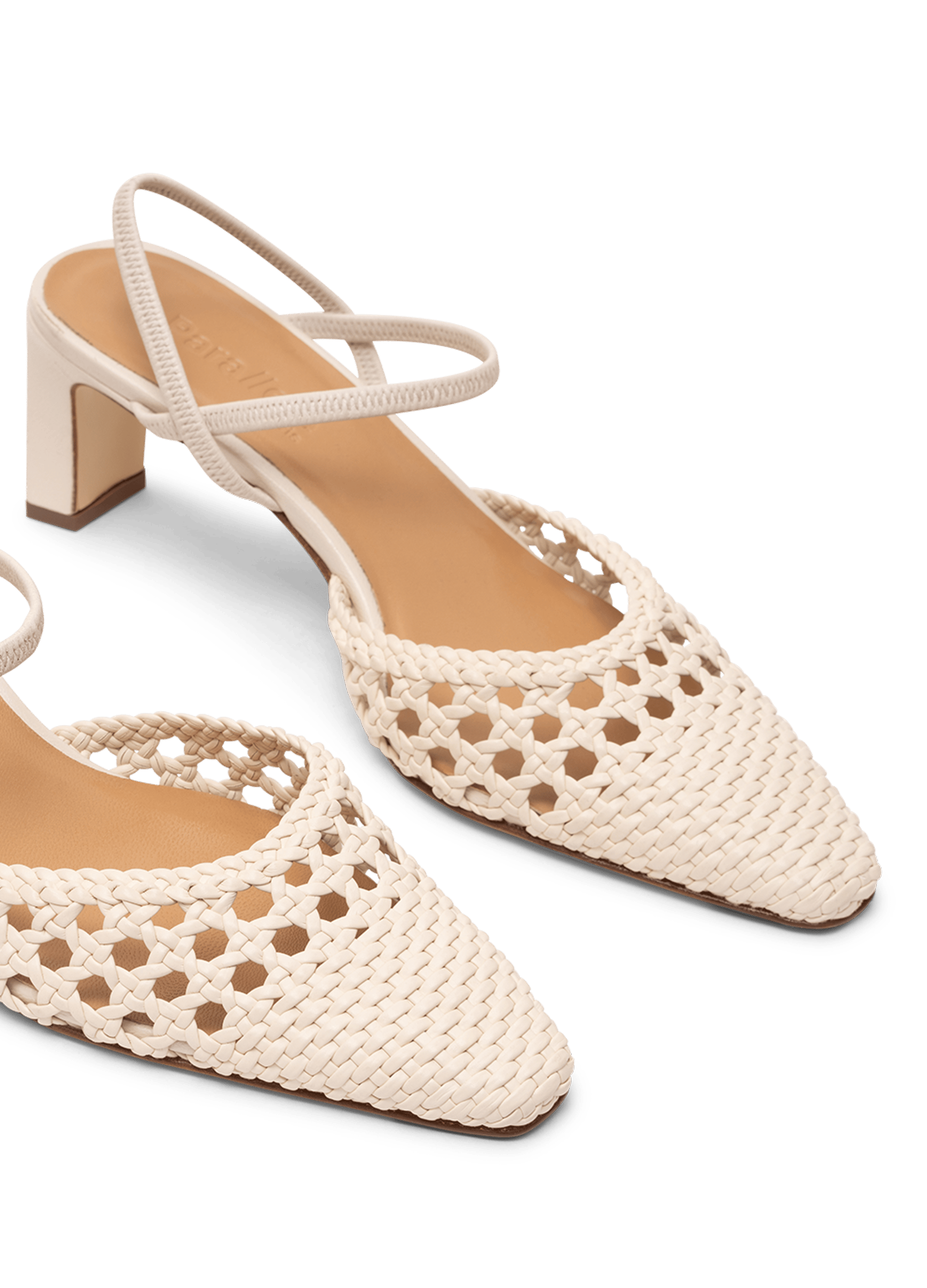 Slingback en cuir nappa latte PARALLELE PARIS Blanc