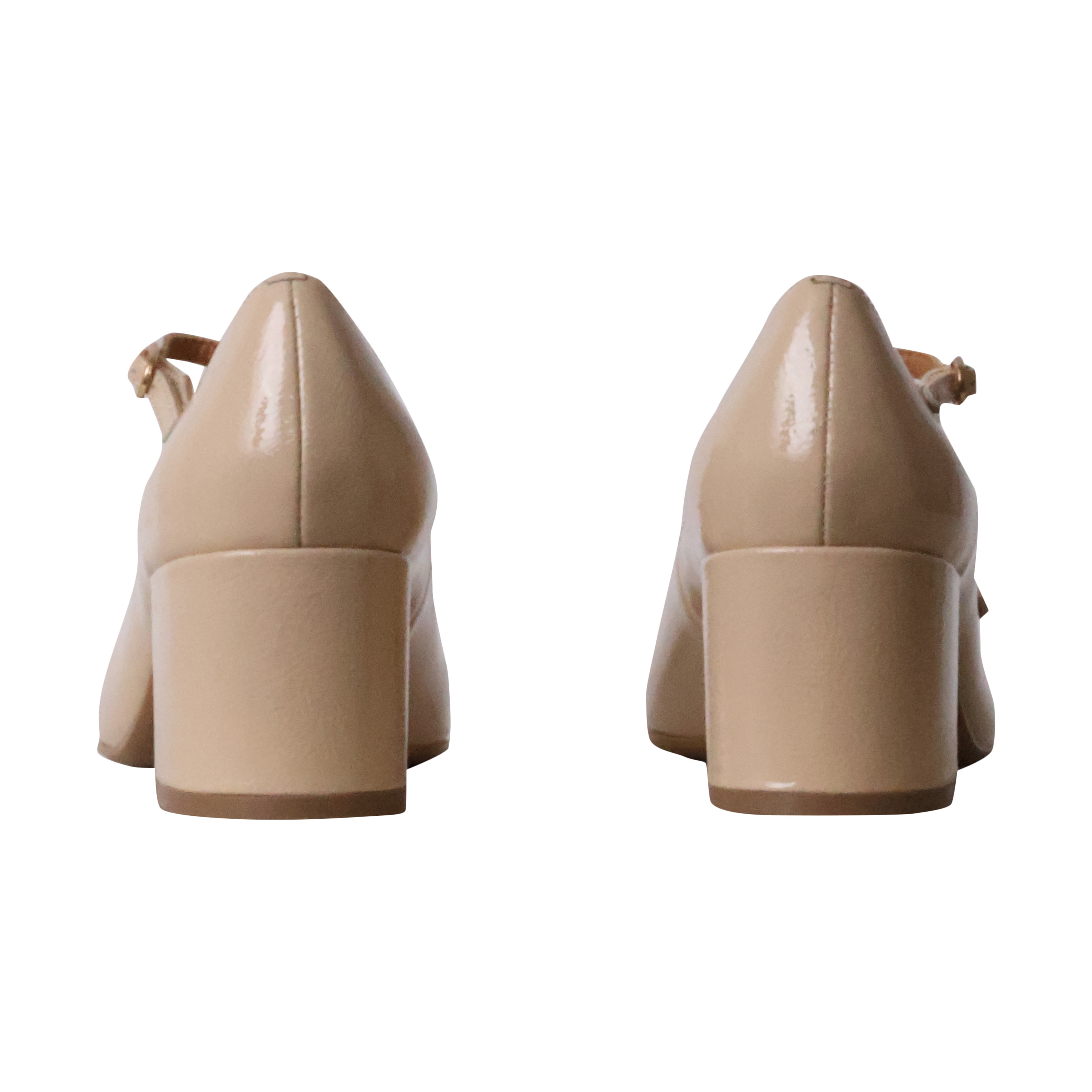 Ballerines à talon cuir  pivoine EMILIE KARSTON Beige