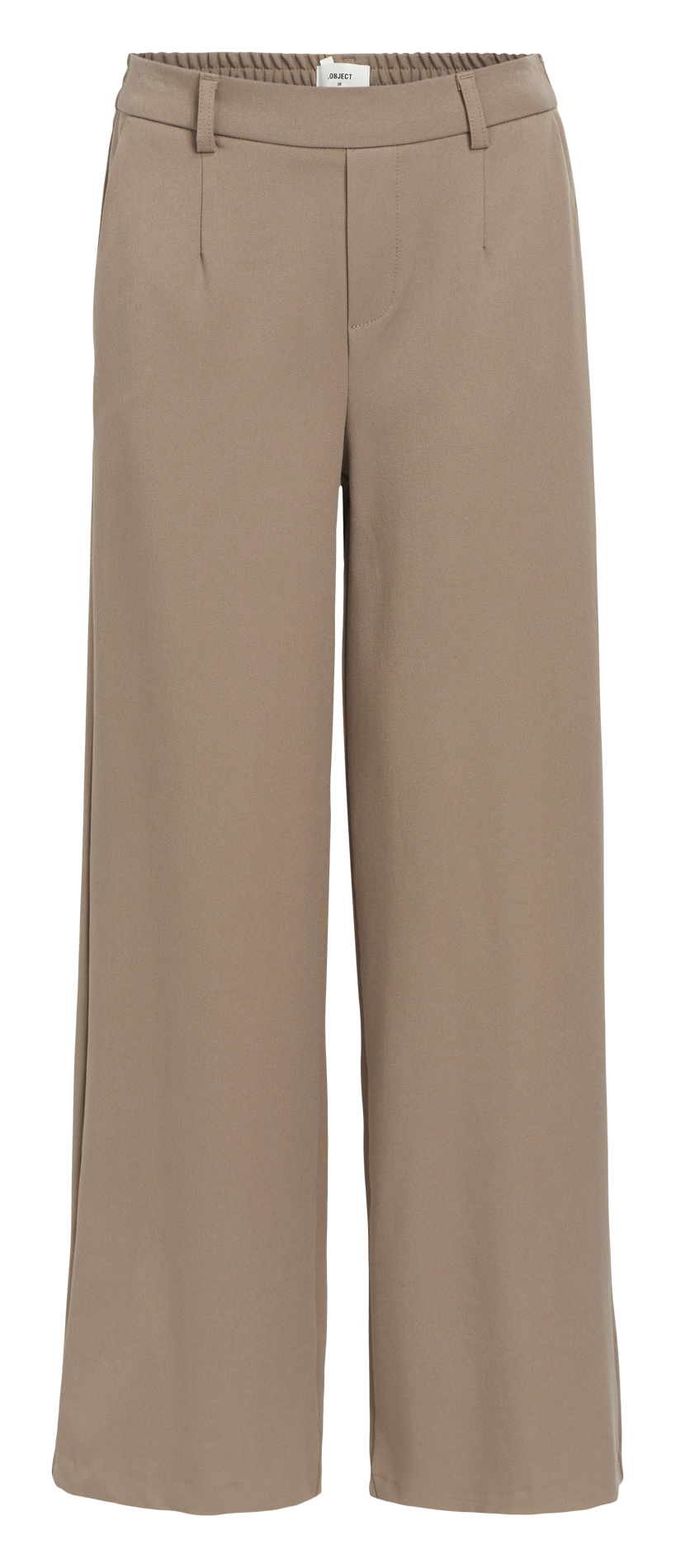 Soepelvallende bandplooibroek | Beige OBJECT Dames