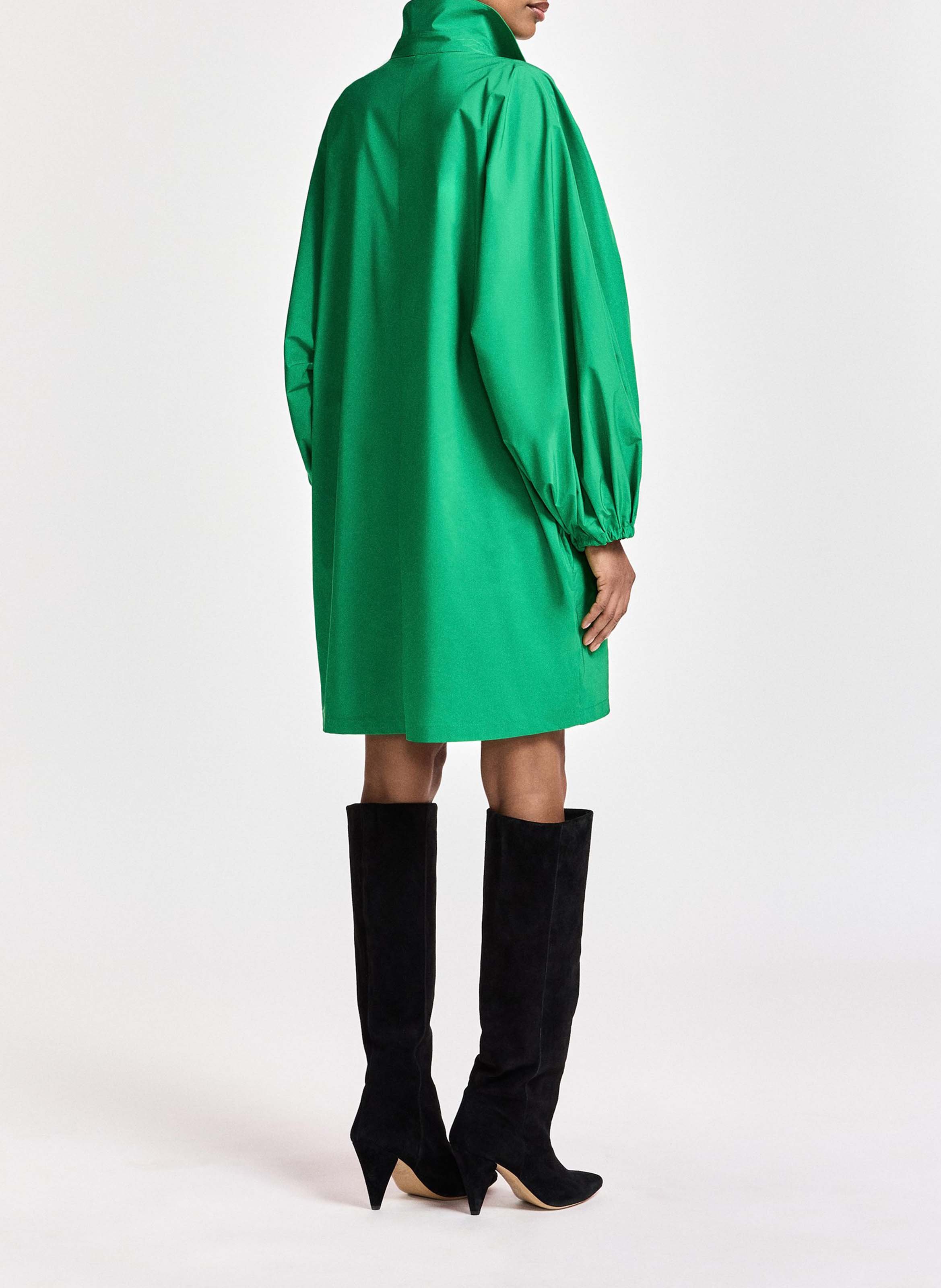 Korte oversized jurk met V-hals ESSENTIEL ANTWERP Groen