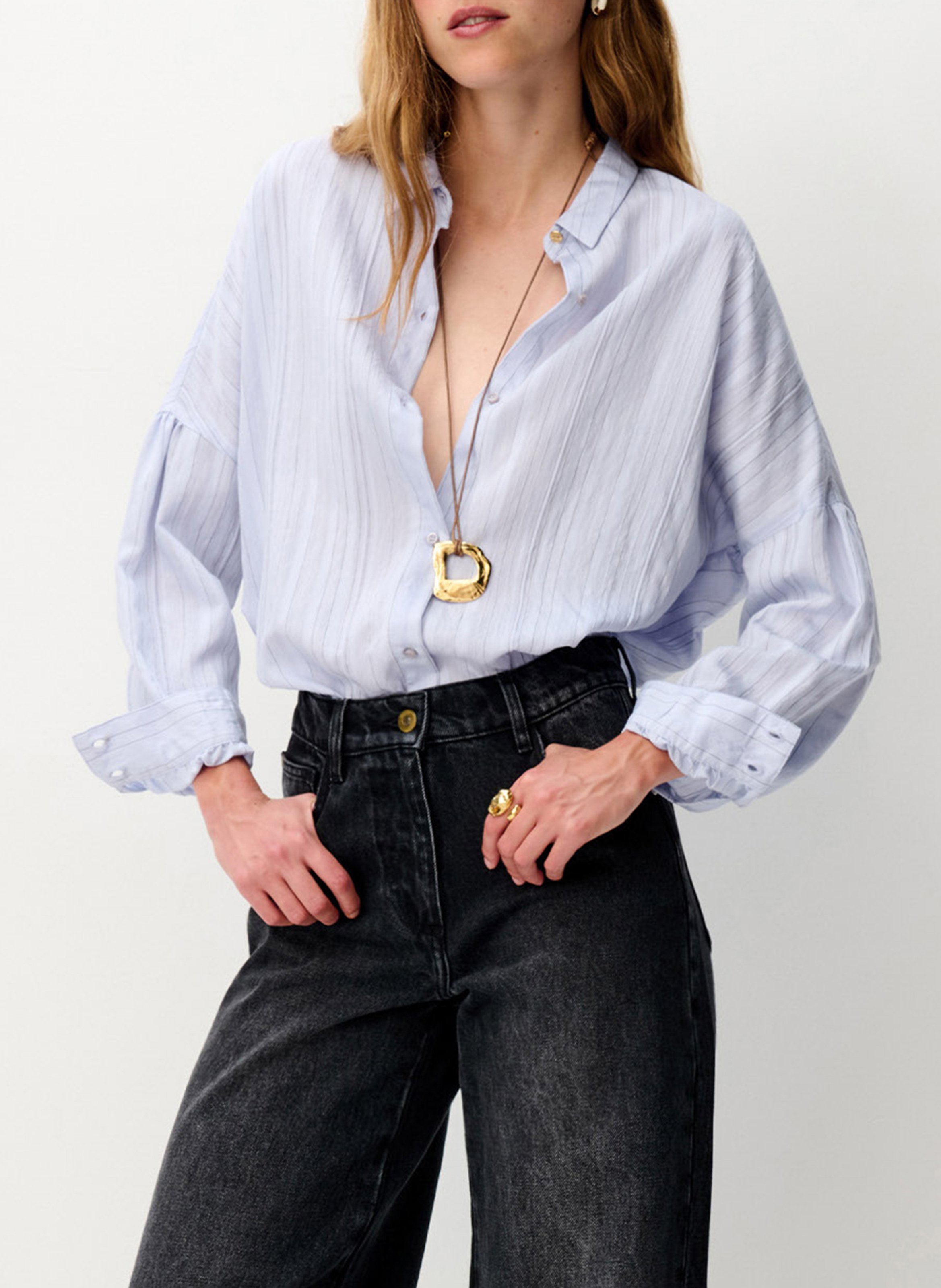 Straight Cut Jeans aus Baumwolle SESSUN Schwarz