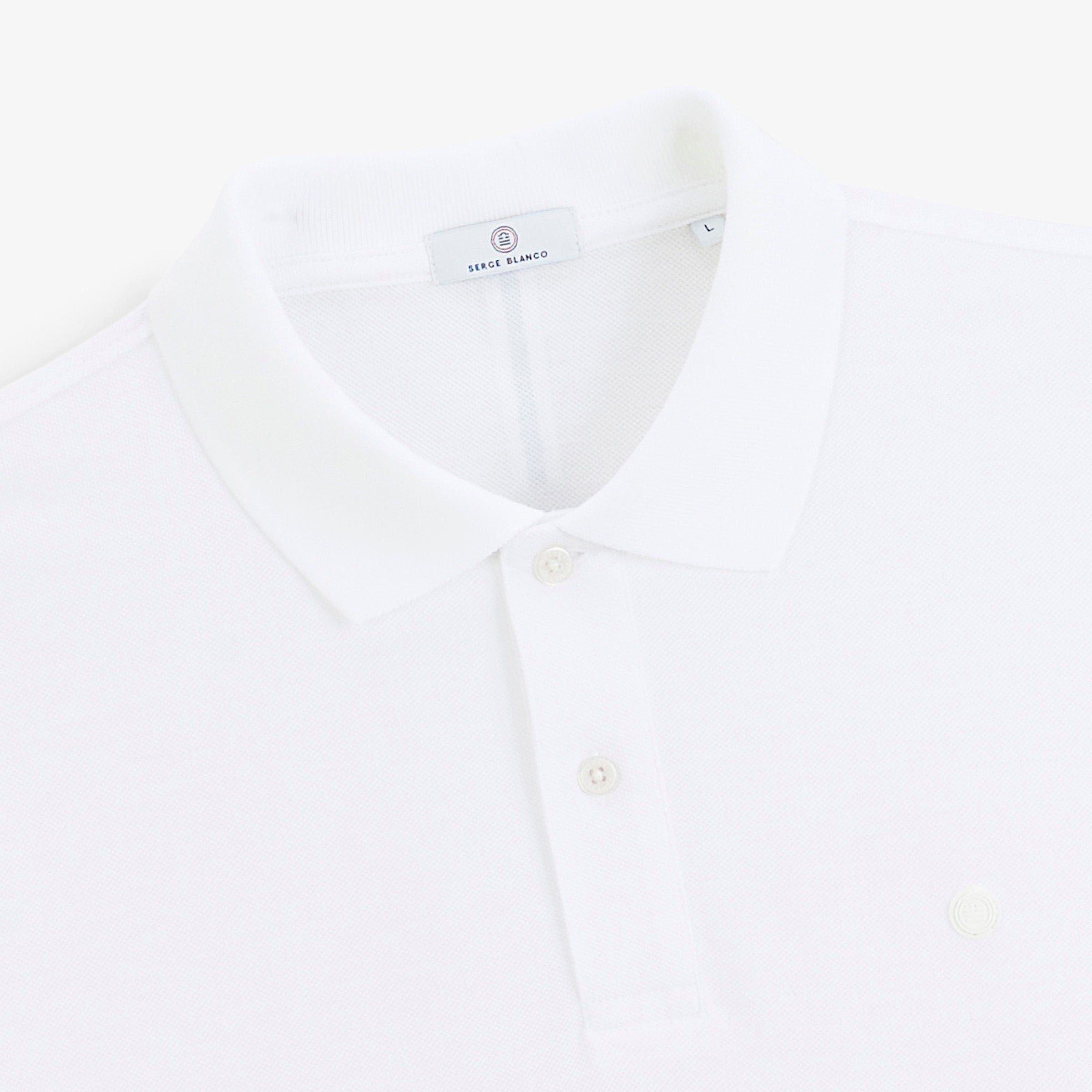 Short-sleeved cotton piqué polo SERGE BLANCO White