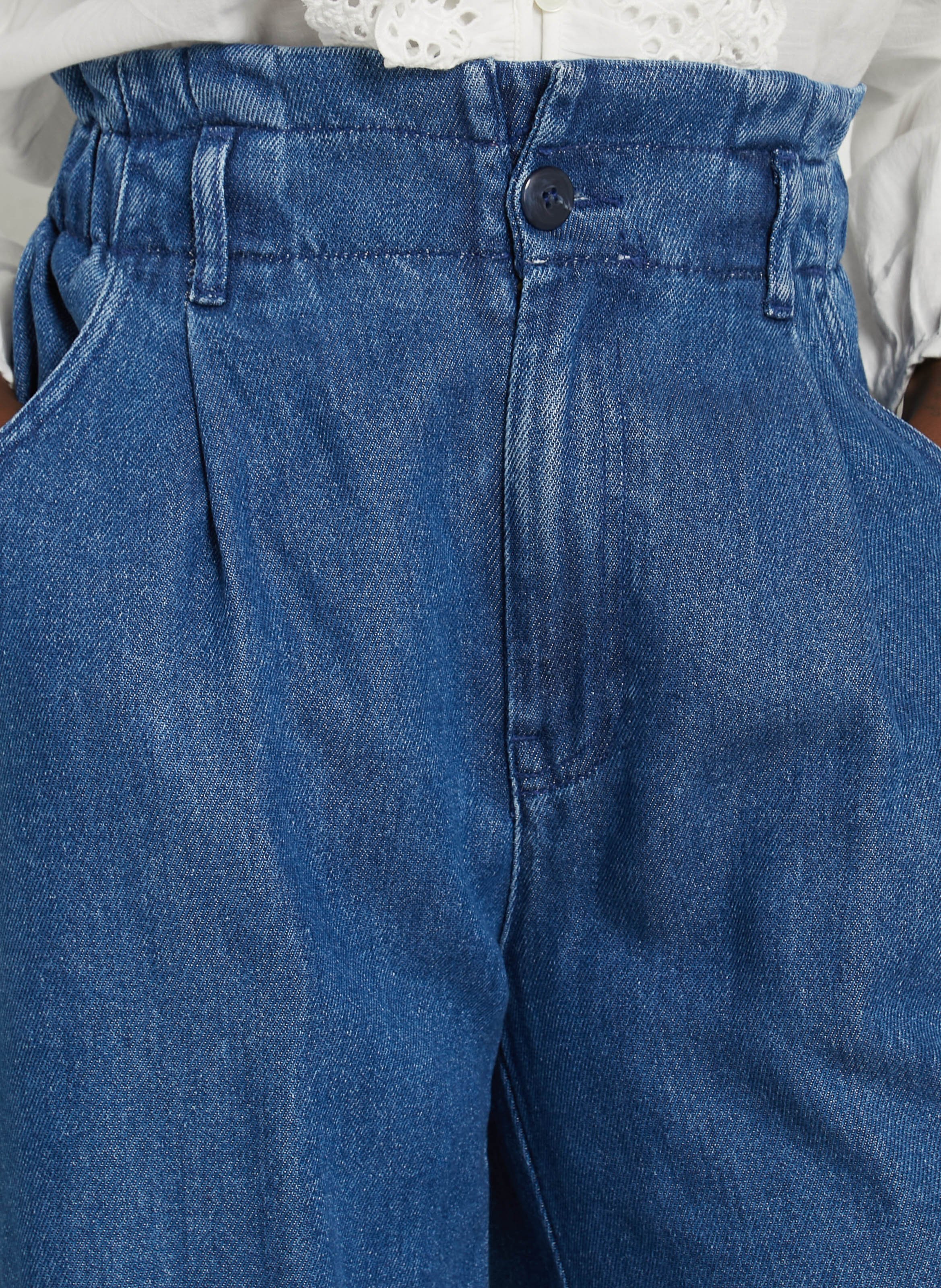 Weite Jeans mit elastischem Bund DES PETITS HAUTS Blau