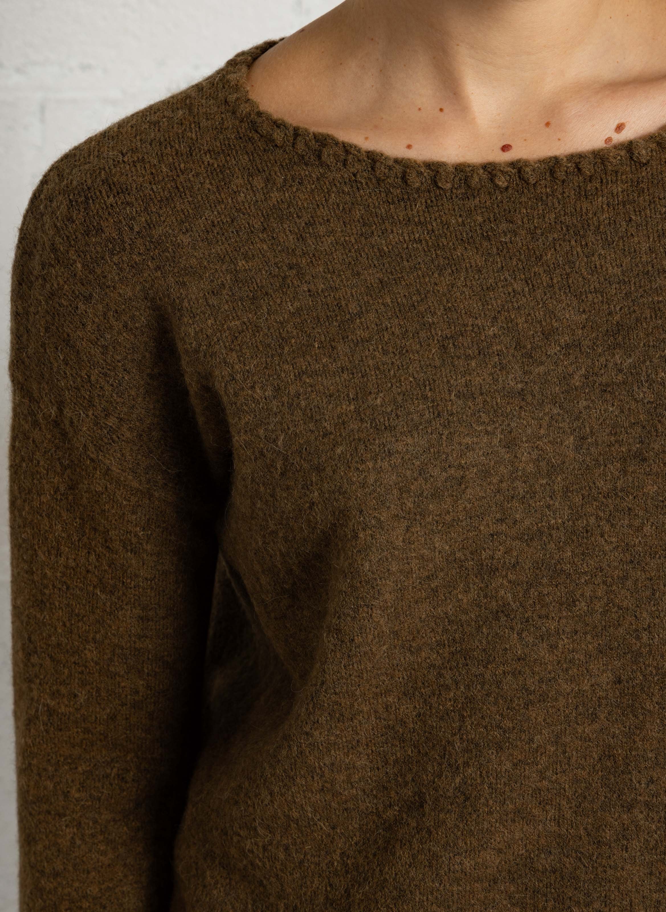 Gerade geschnittener Wollmix-Pullover MAISON 123 Grun
