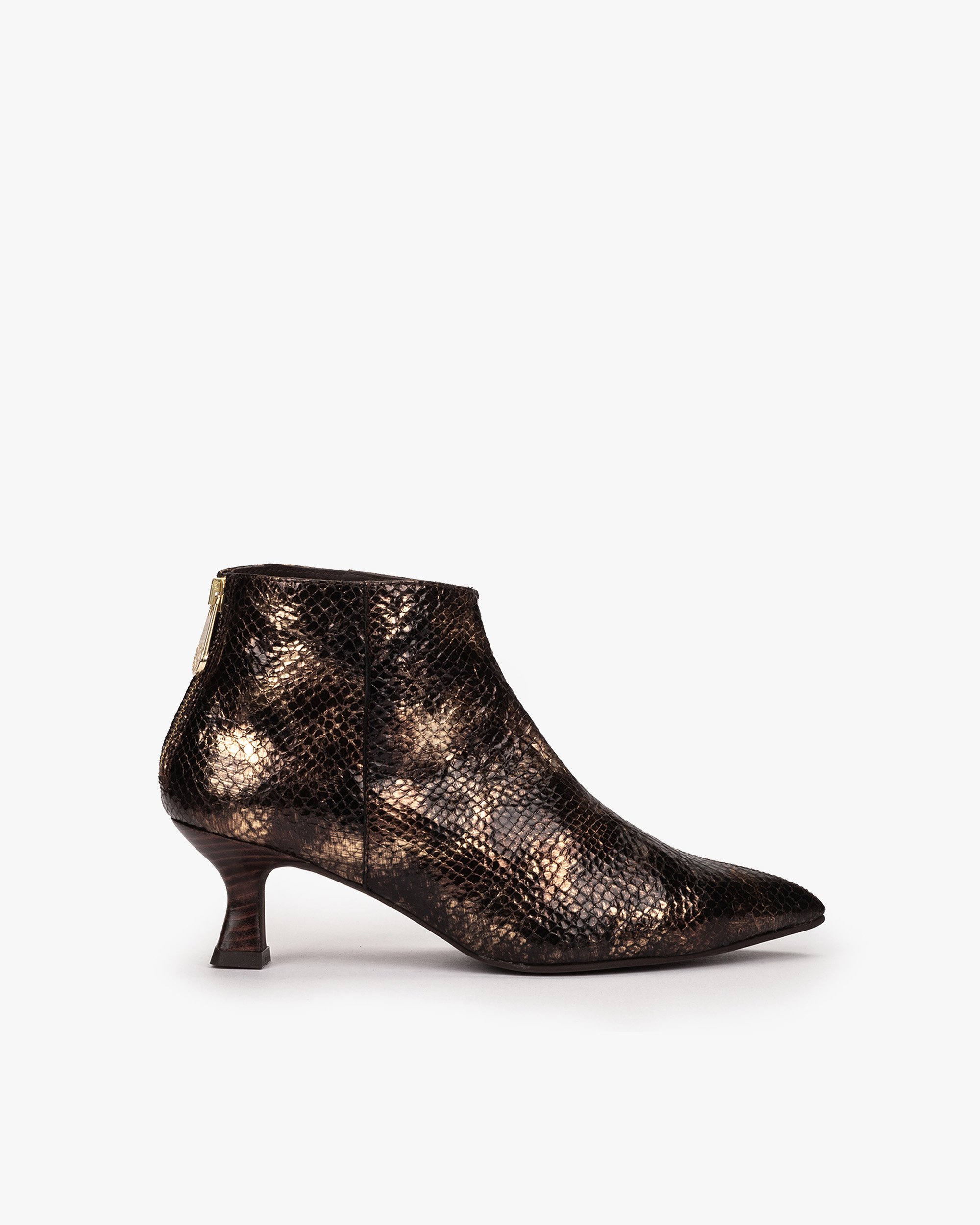 Embossed leather metallic ankle boots PEDRO MIRALLES Golden