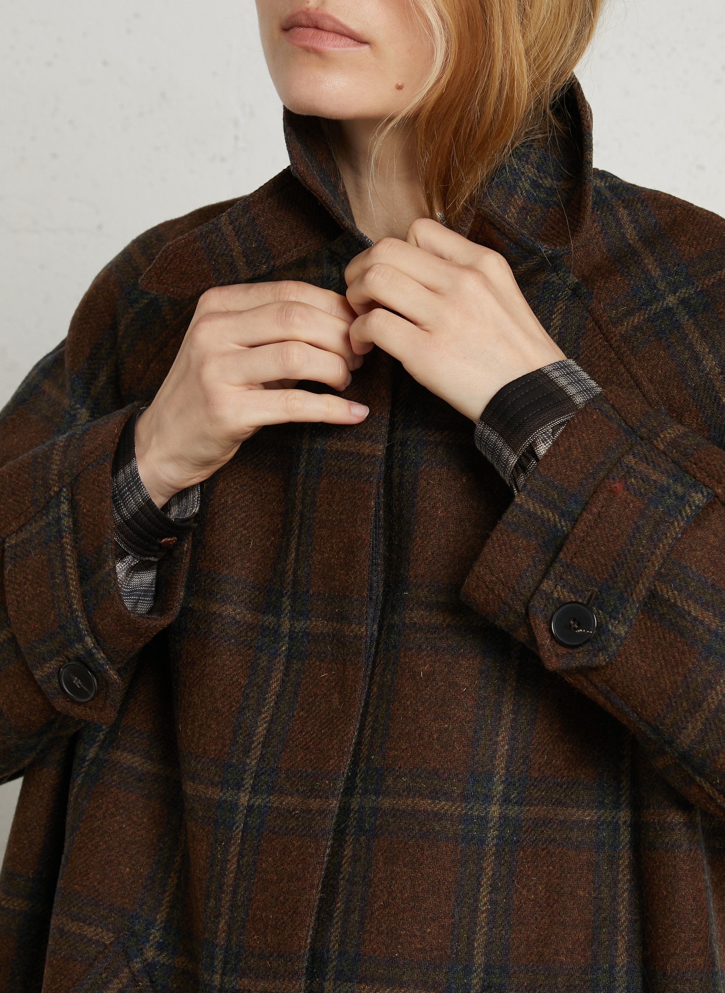 Halflange jas met geribbelde kraag van katoen. BARBOUR Zwart