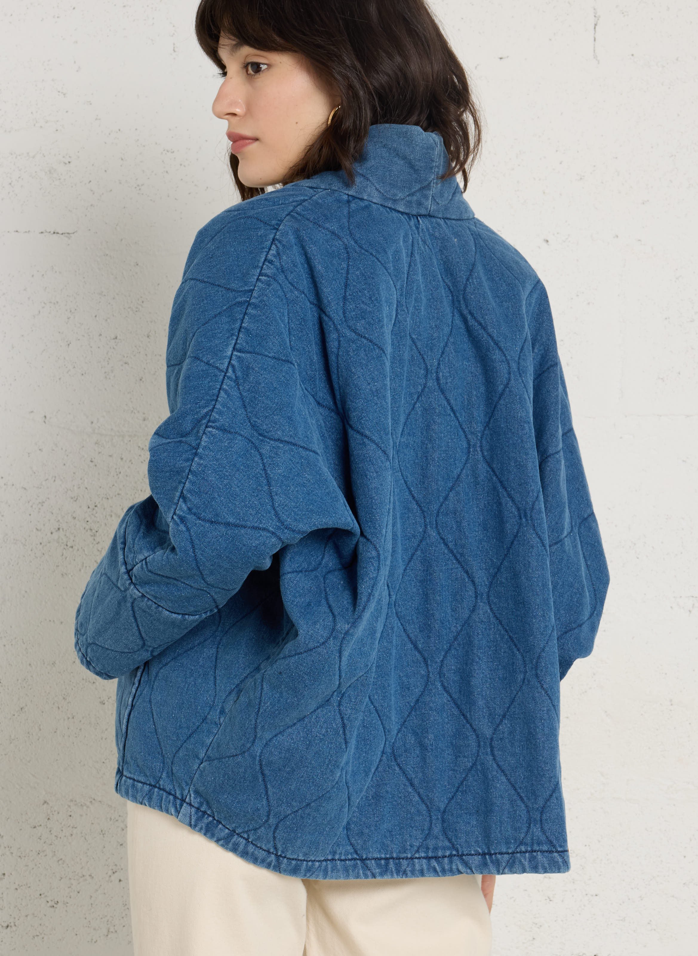Steppjacke aus Baumwoll-Denim AOKYANOS Blau