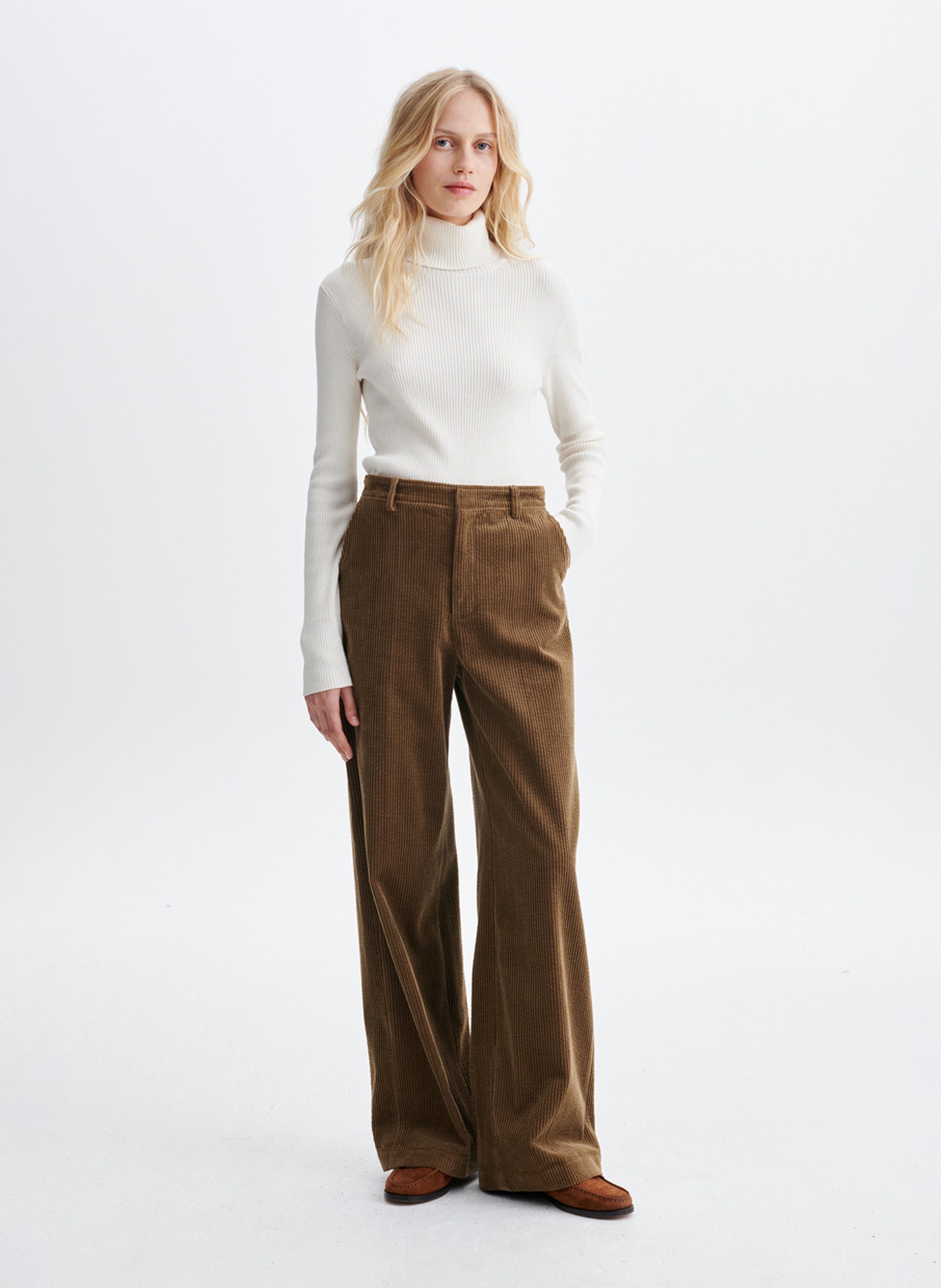 Wide-leg cotton pants VANESSA BRUNO Beige