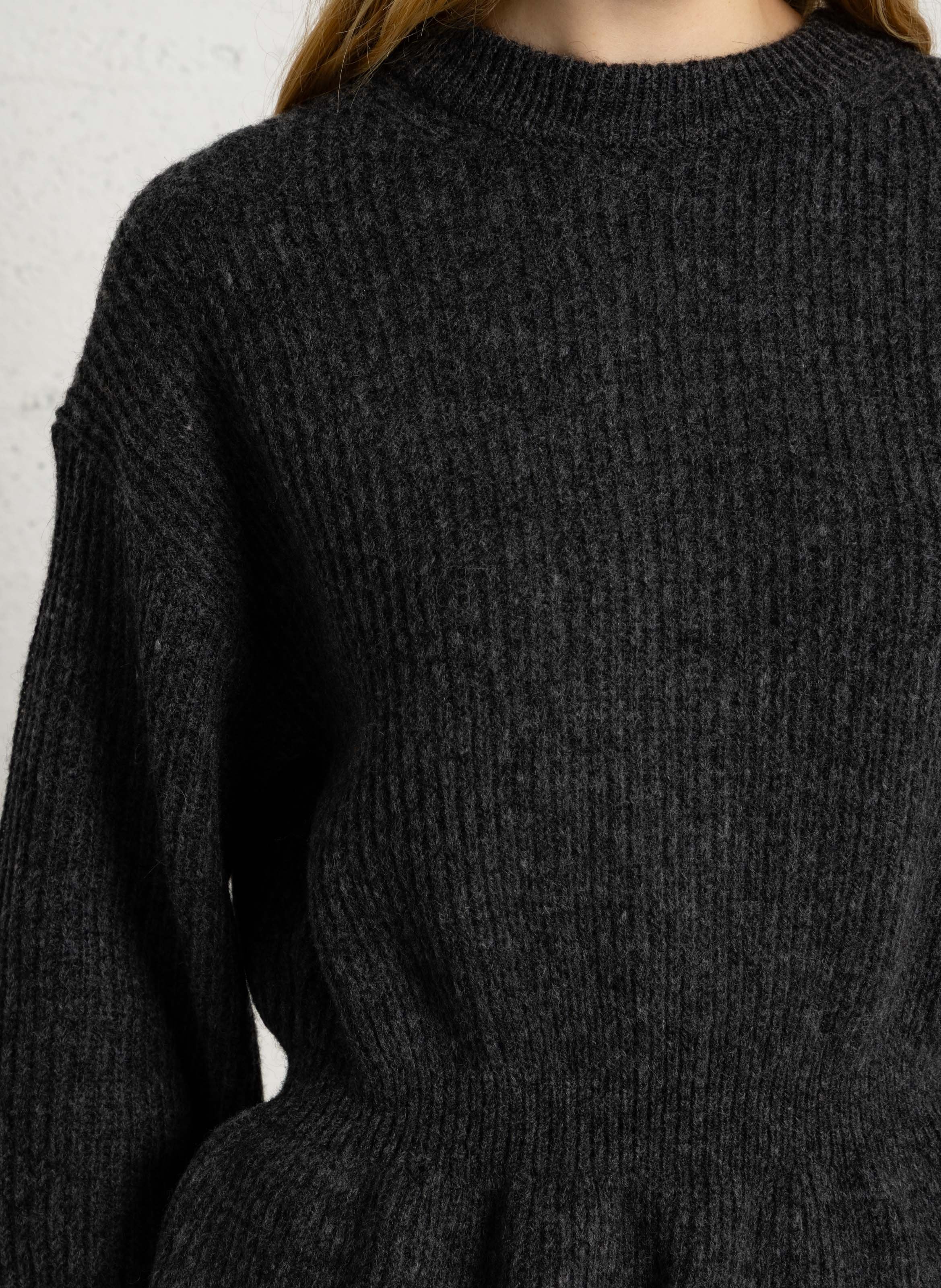 Pull cintré col rond DES PETITS HAUTS Gris